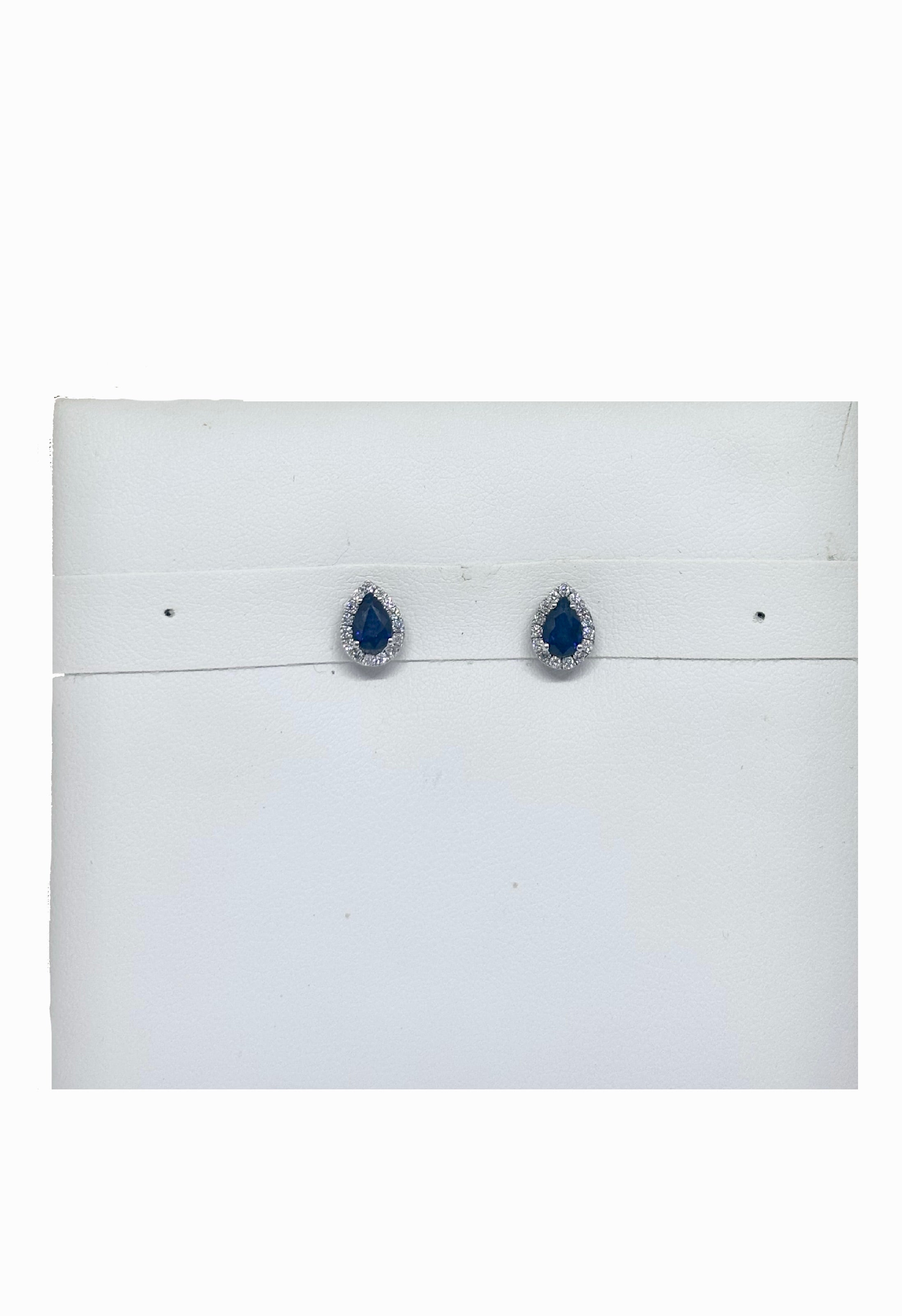 Orecchini zaffiro goccia brillanti