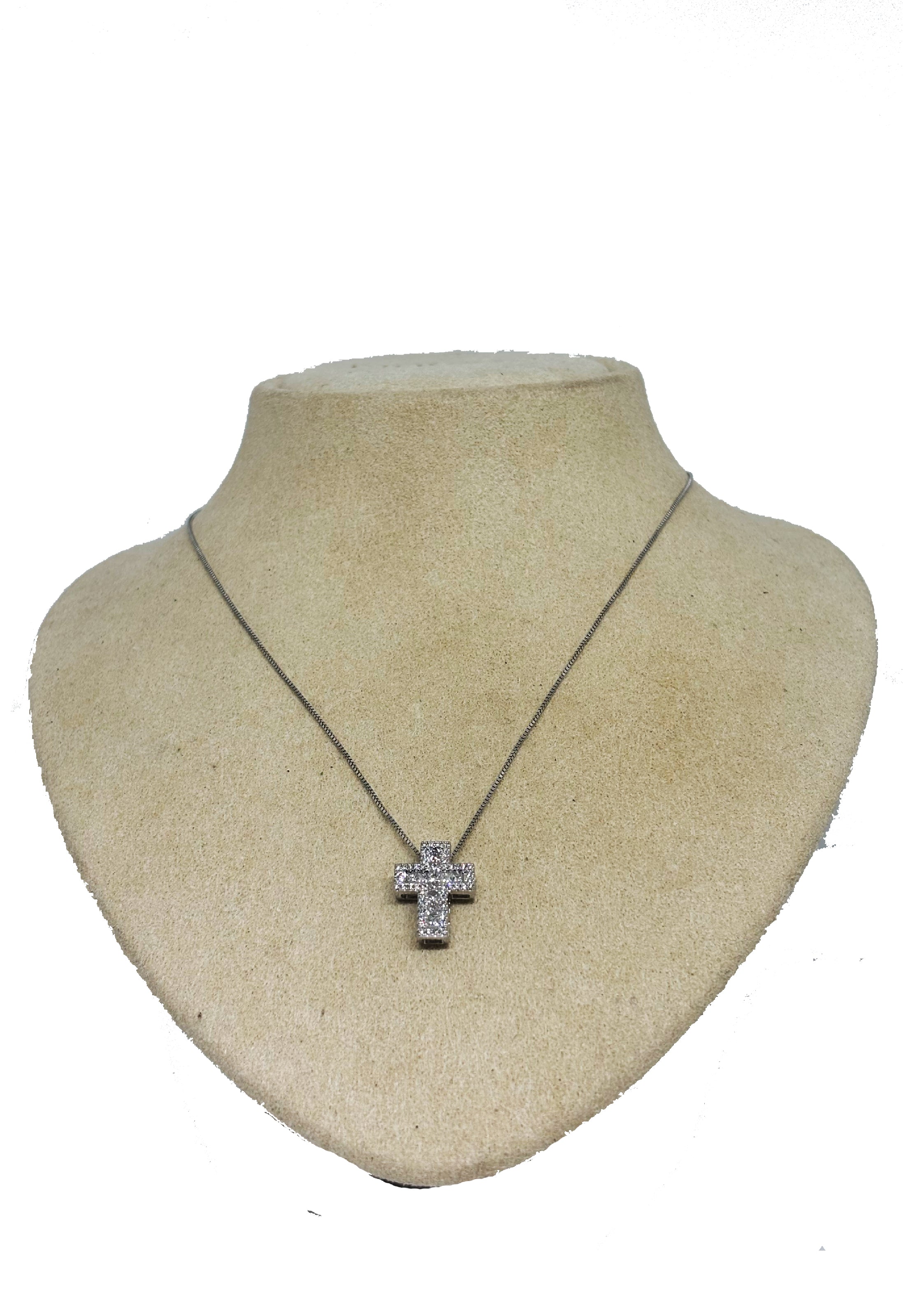 Girocollo croce brillanti
