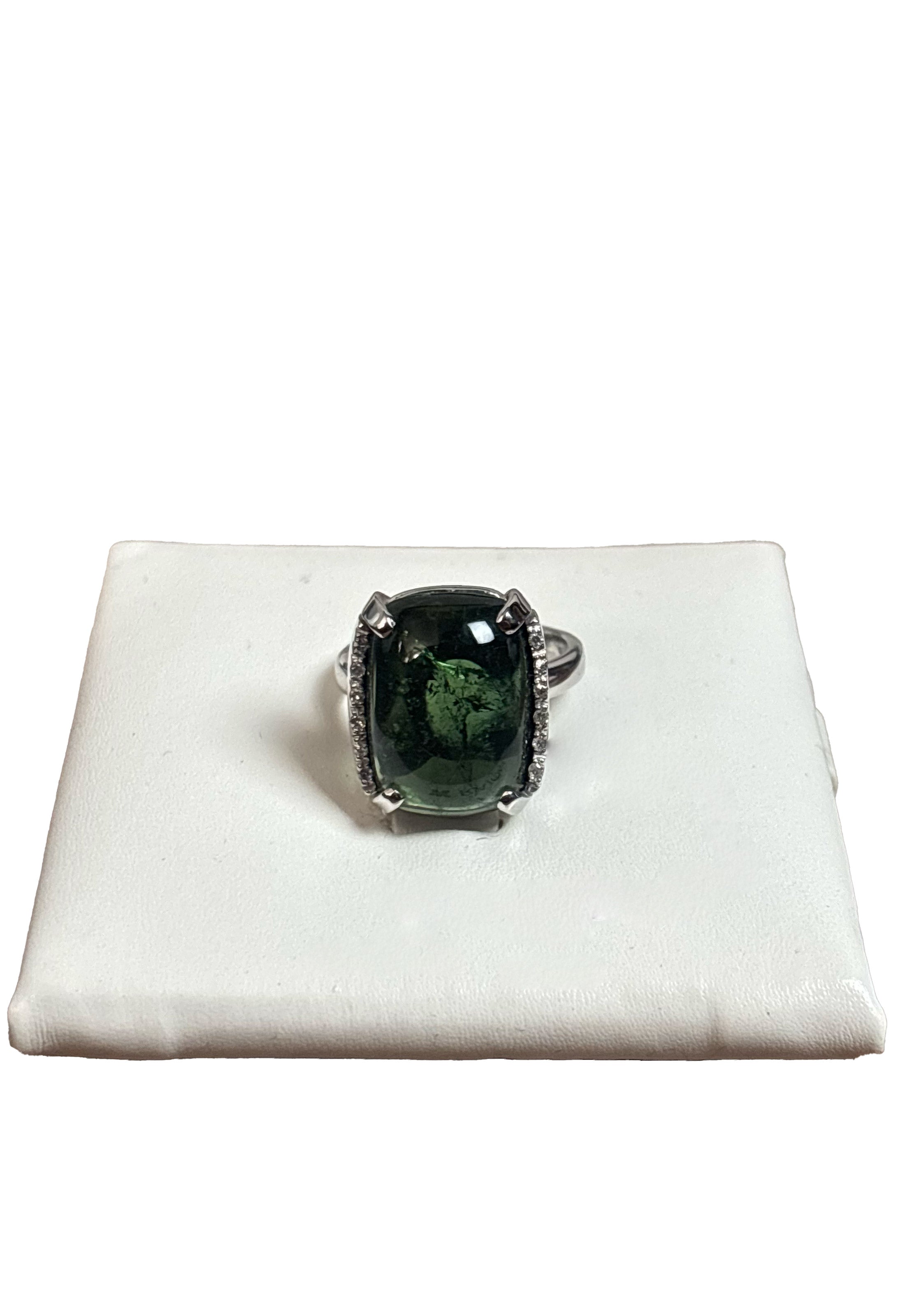 Anello tormalina verde brillanti