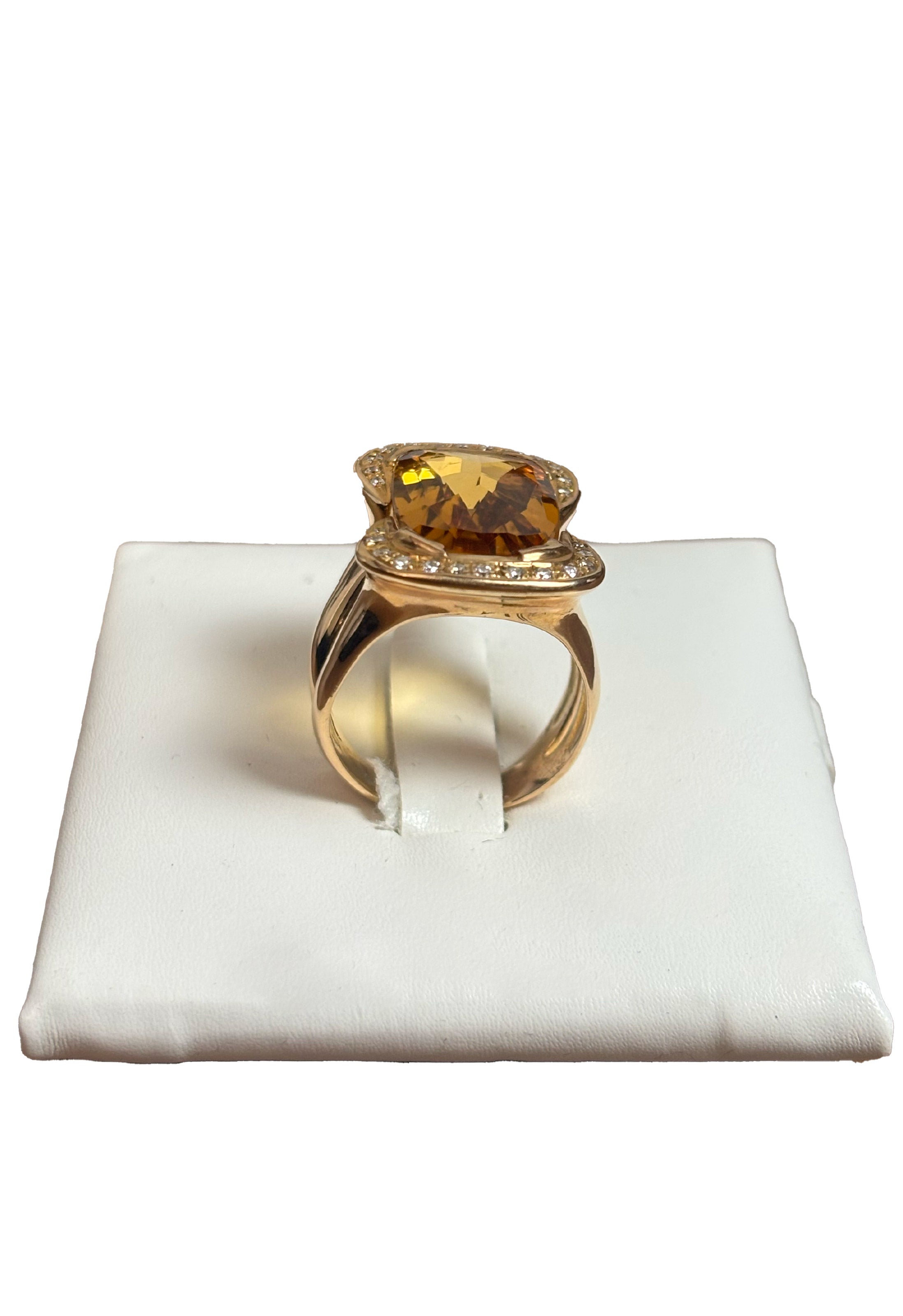 Anello quarzo citrino brillanti