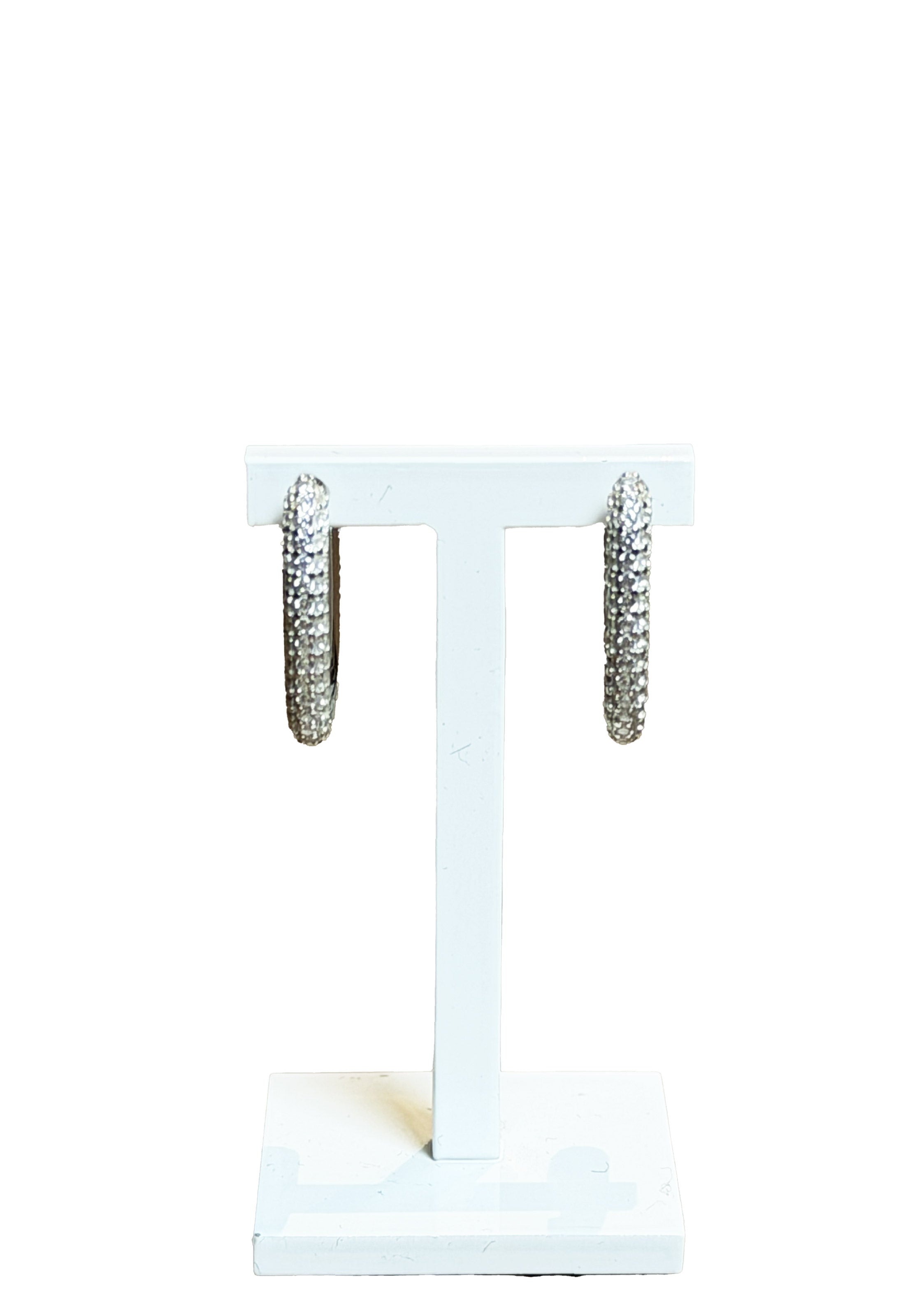 Orecchini cerchio argento e zirconie