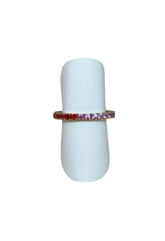 Anello fedina Rainbow zaffiri multicolor