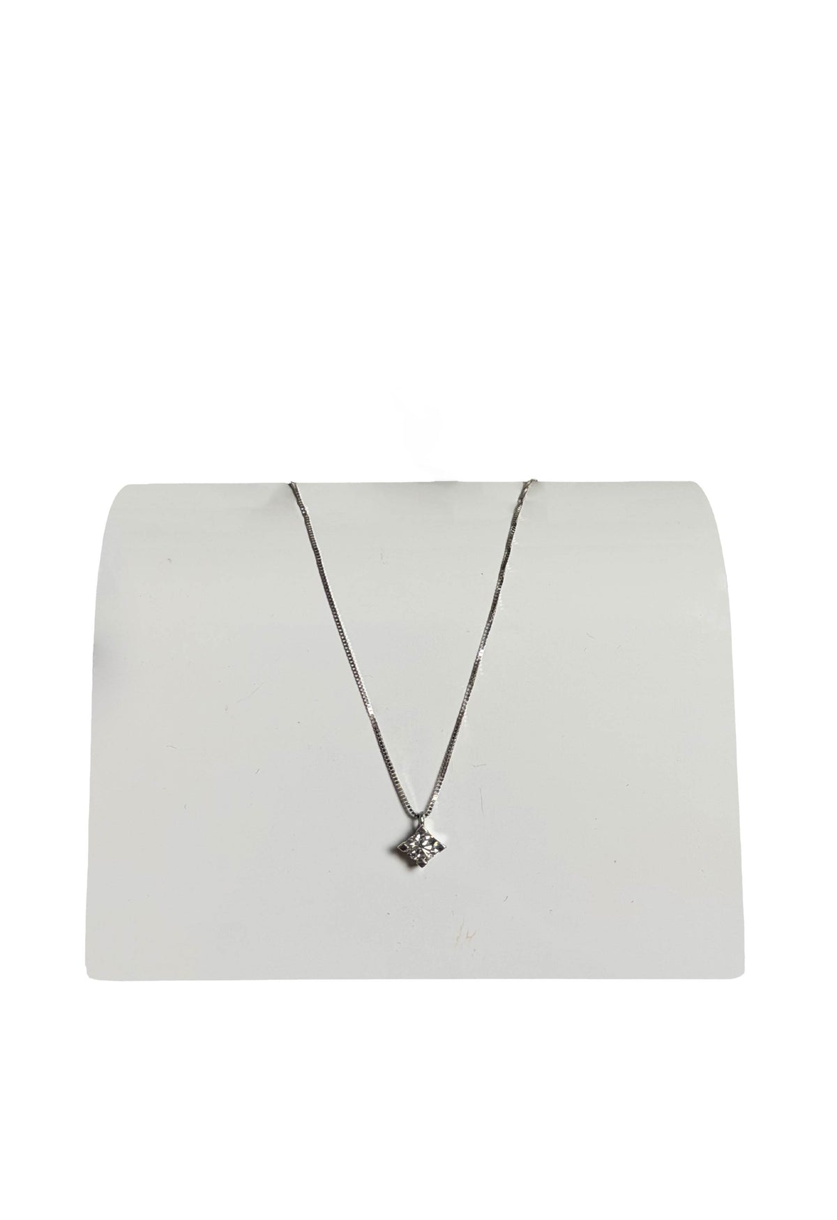 Girocollo oro bianco e brillante