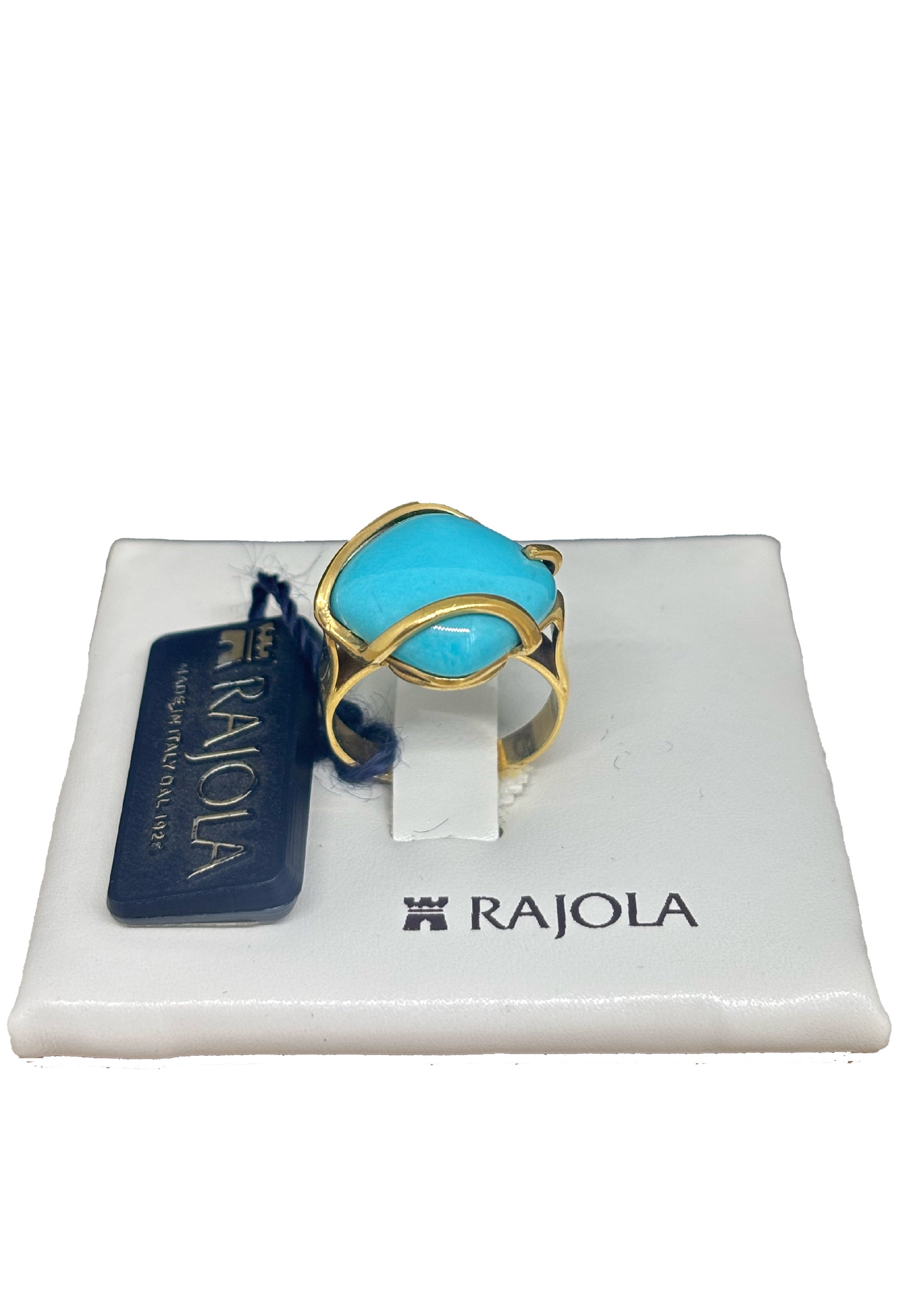 Anello Rajola graffiti turchese oro
