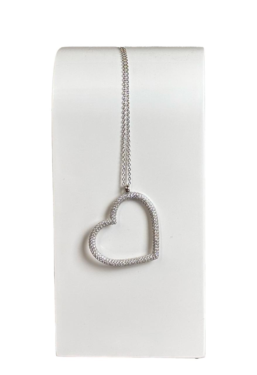 Collana Cuore Argento Zirconie