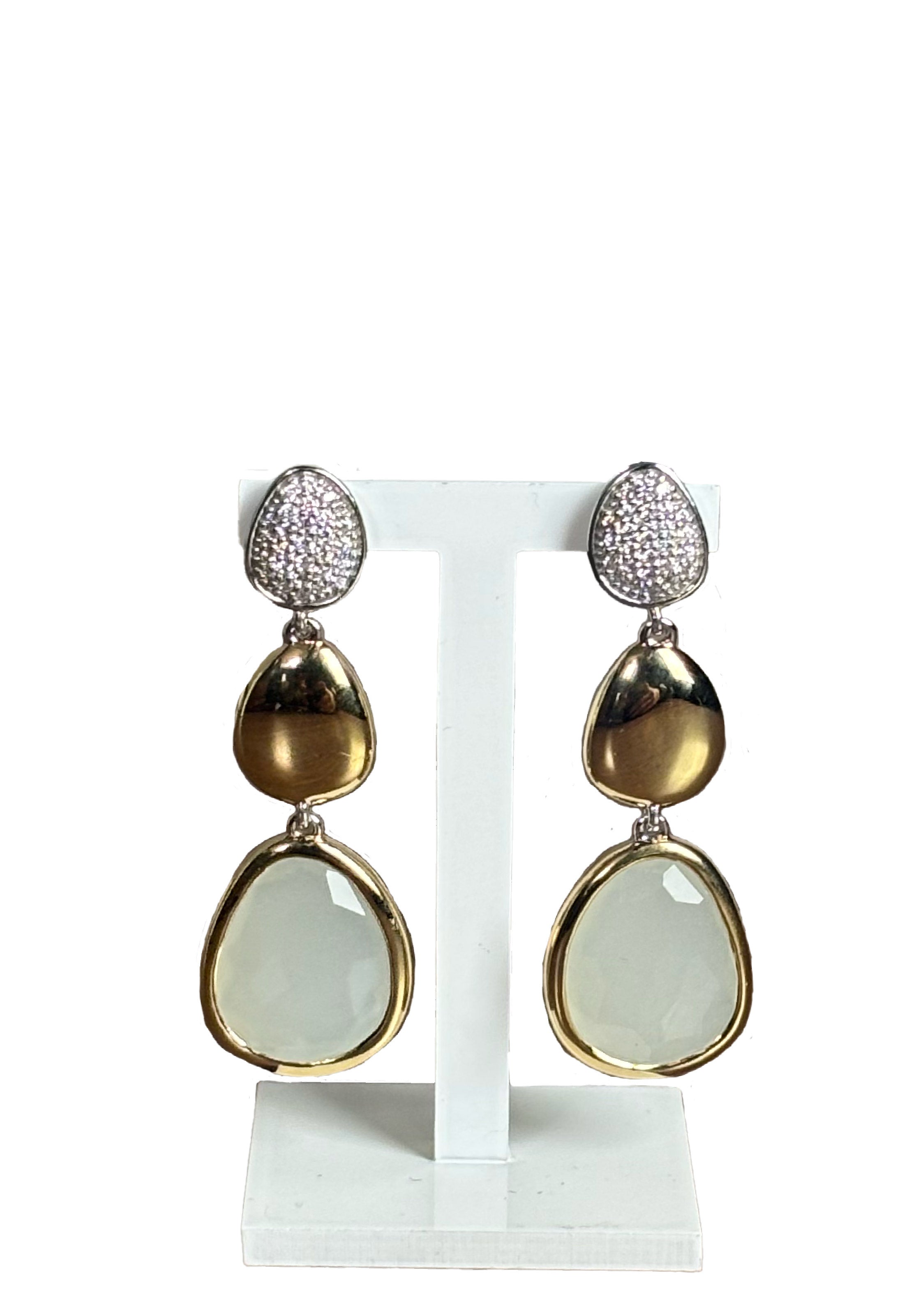Orecchini argento zirconie cristallo rocca