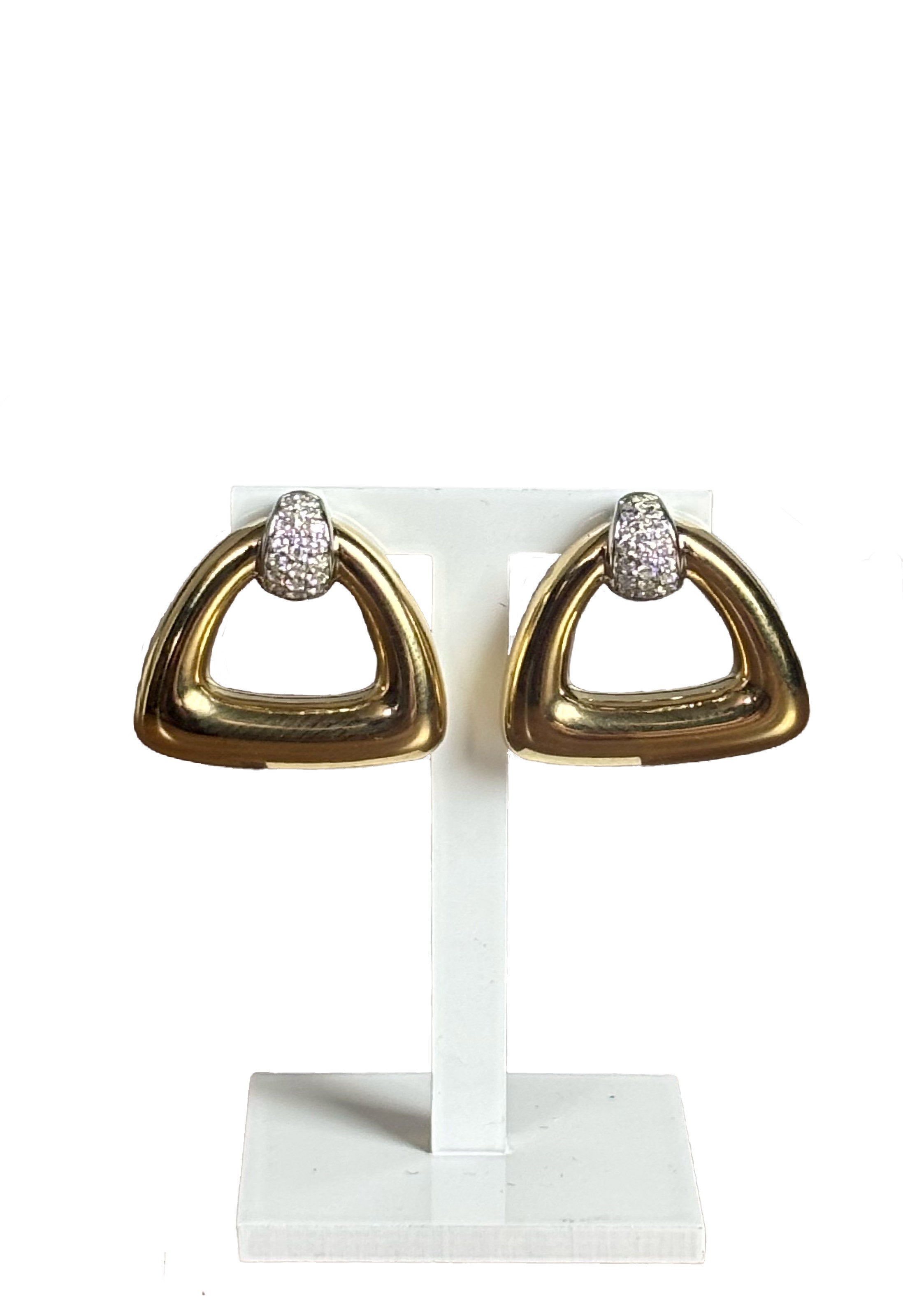 Orecchini argento placcato oro zirconie