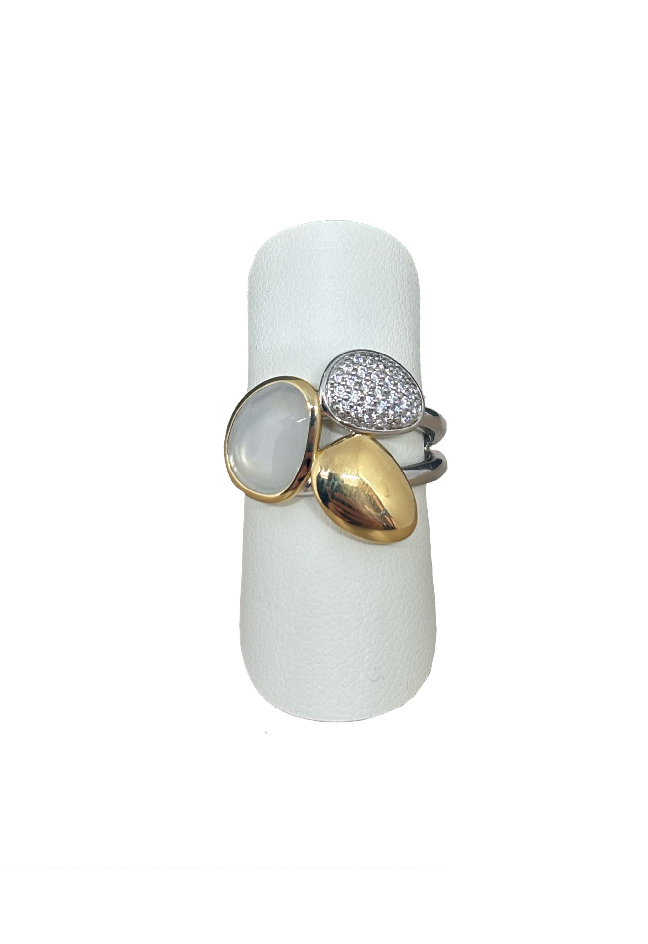 Anello argento zirconie cristallo rocca