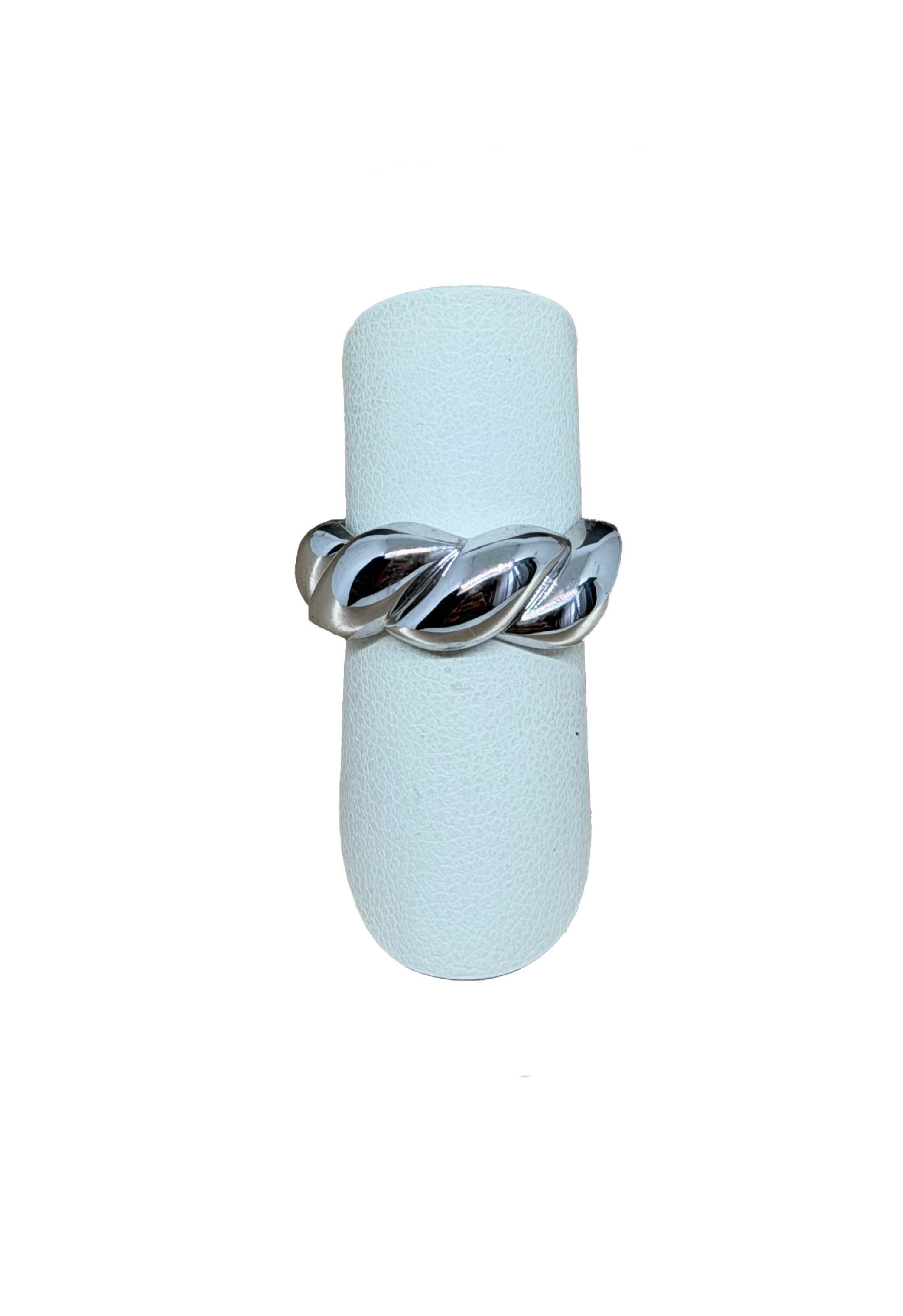 Anello torchon argento e argento placcato in oro