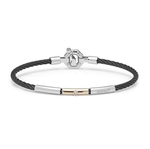 Bracciale Baraka' acciaio oro brillanti BR312311
