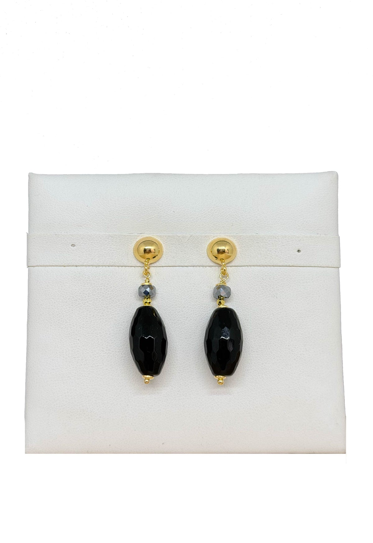 Orecchini onice e terahertz in argento
