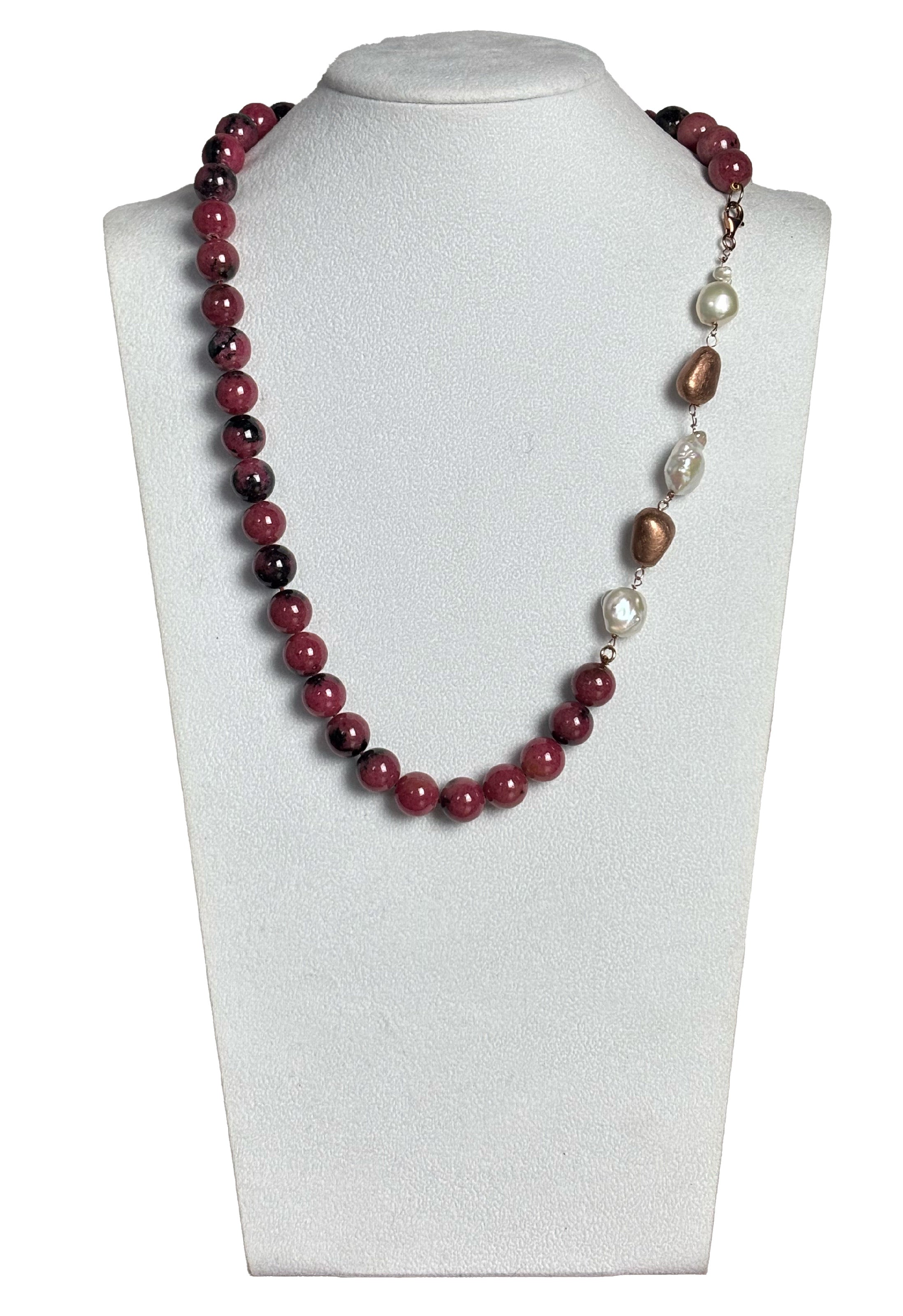 Collana rodonite perle