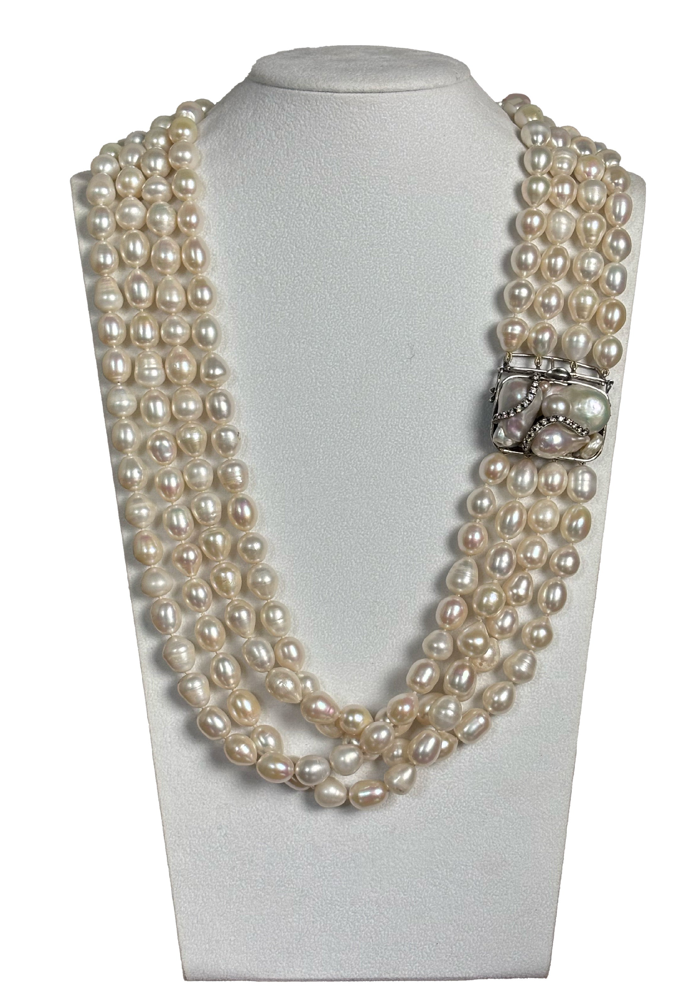 Collana perle con chiusura perle barocche
