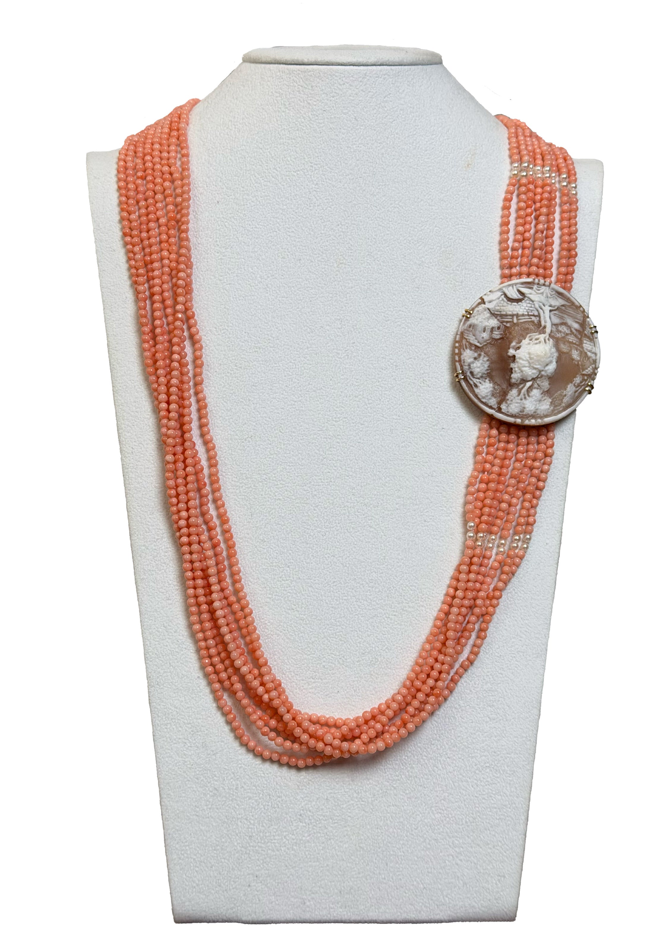 Collana cammeo corallo rosa