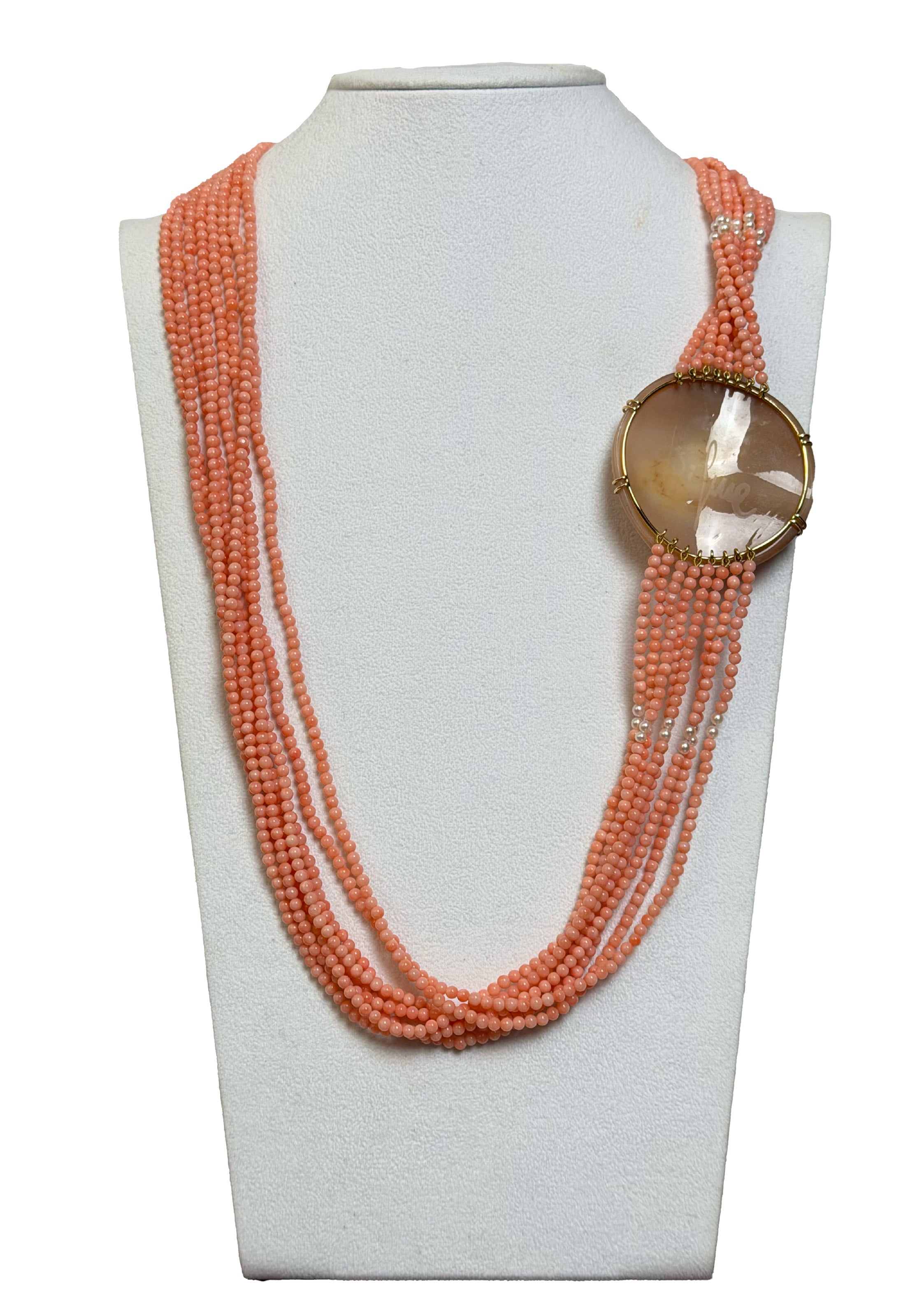 Collana cammeo corallo rosa