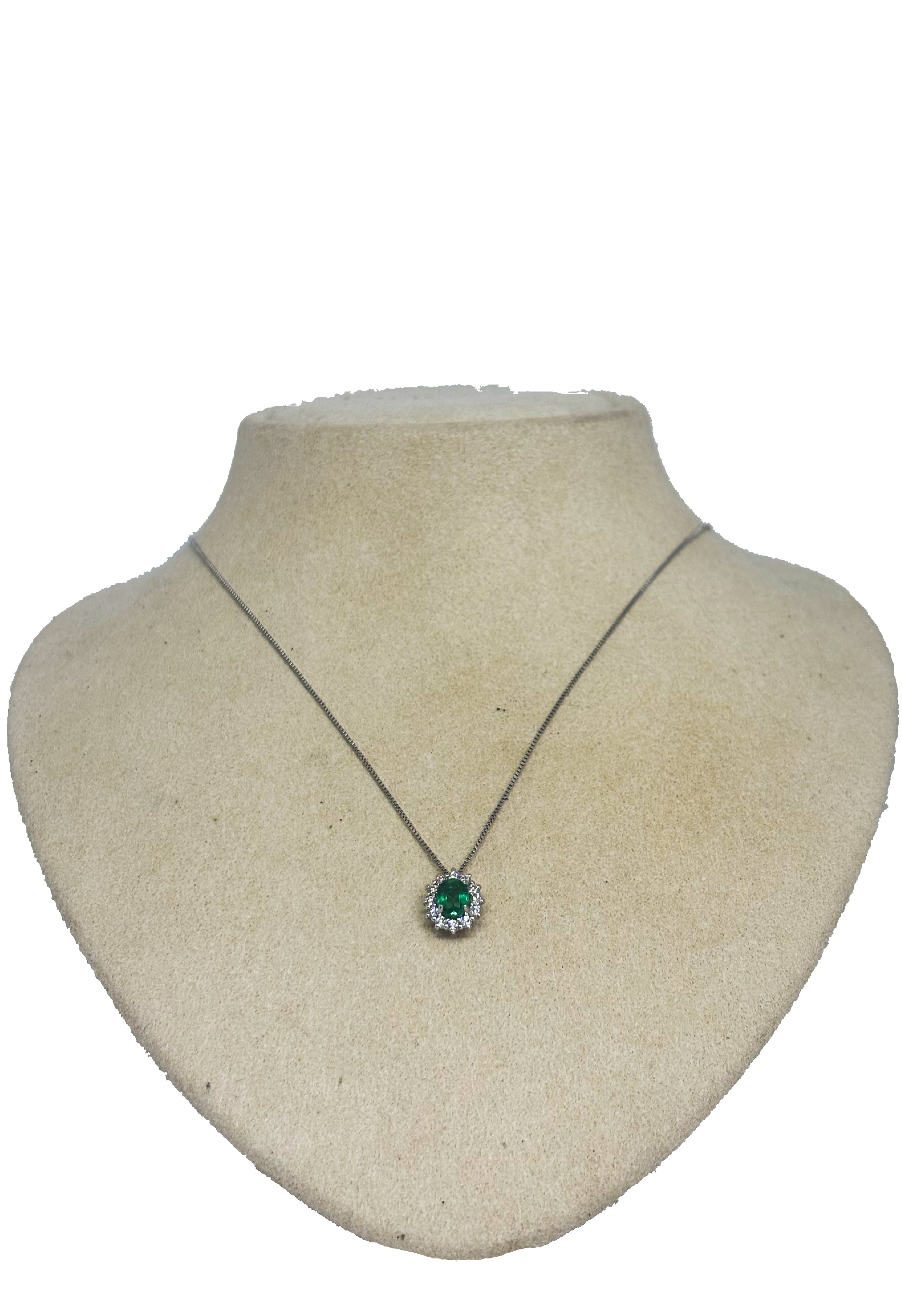 Girocollo smeraldo brillanti