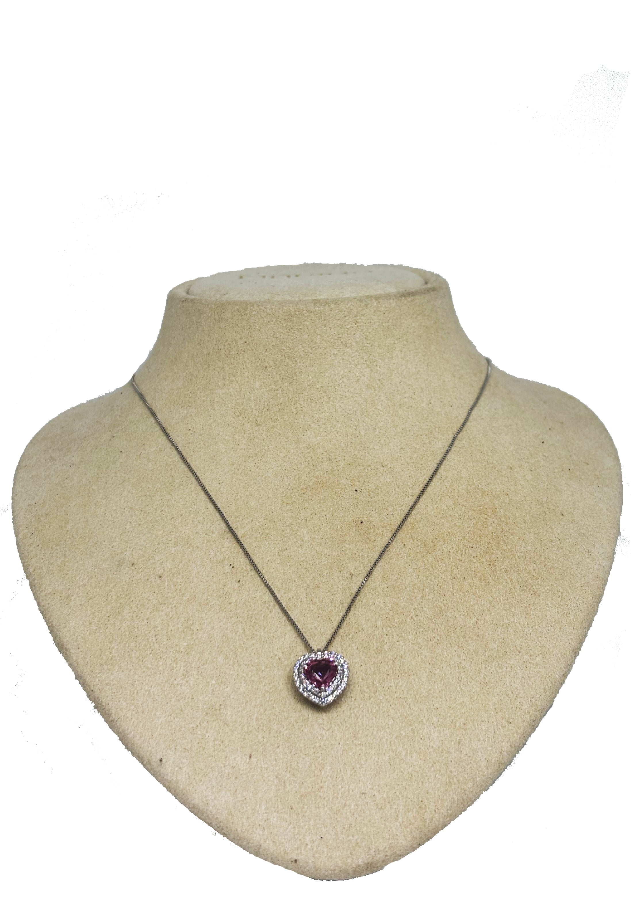 Girocollo cuore zaffiro rosa