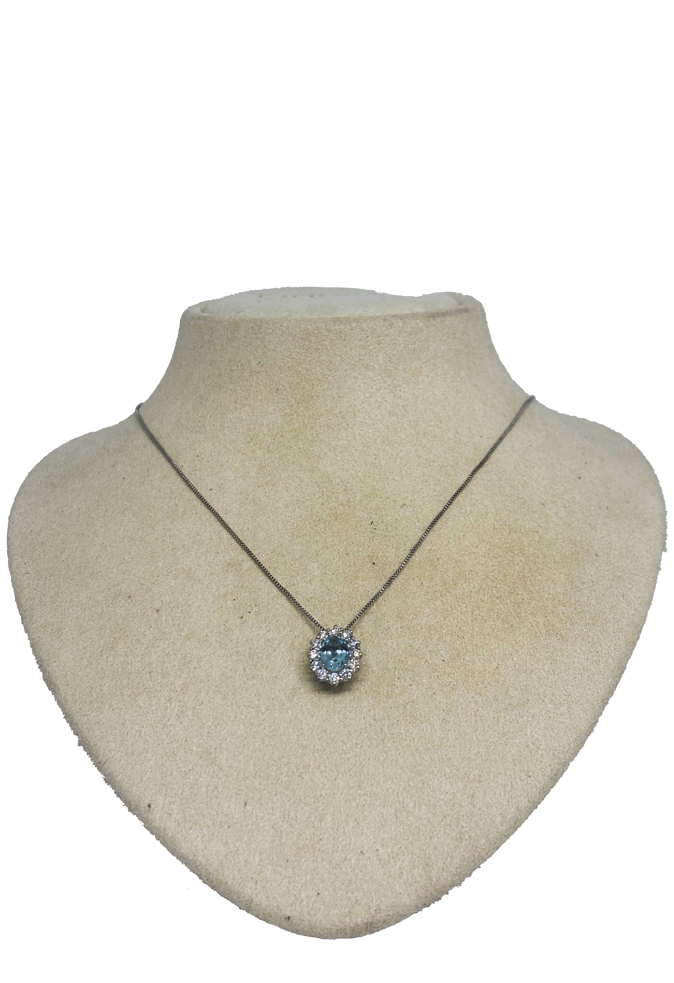 Girocollo acquamarina brillanti Kate