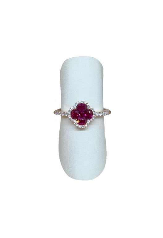 Anello rubini e brillanti