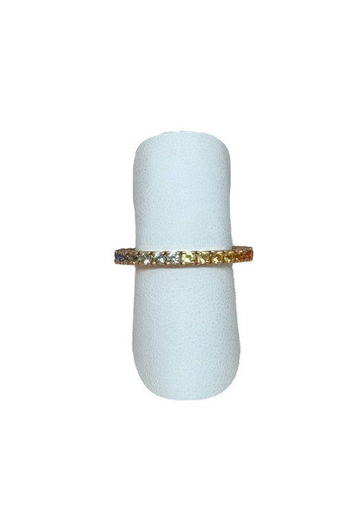 Anello fedina Rainbow zaffiri multicolor