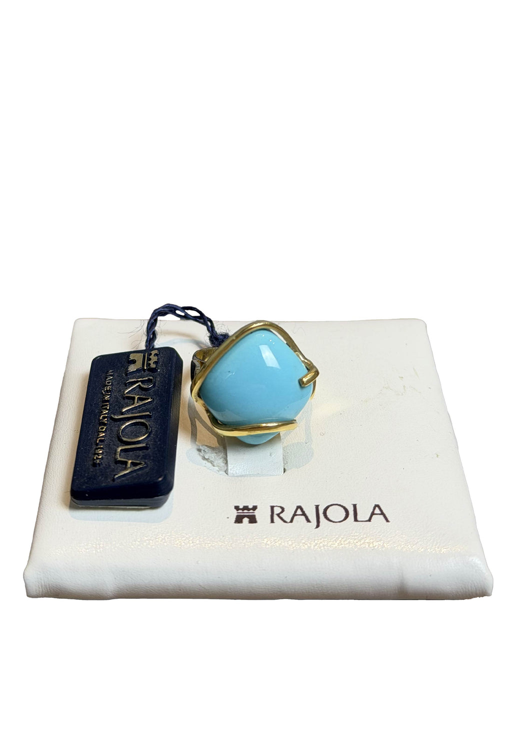 Anello Rajola Collezione Graffiti turchese oro