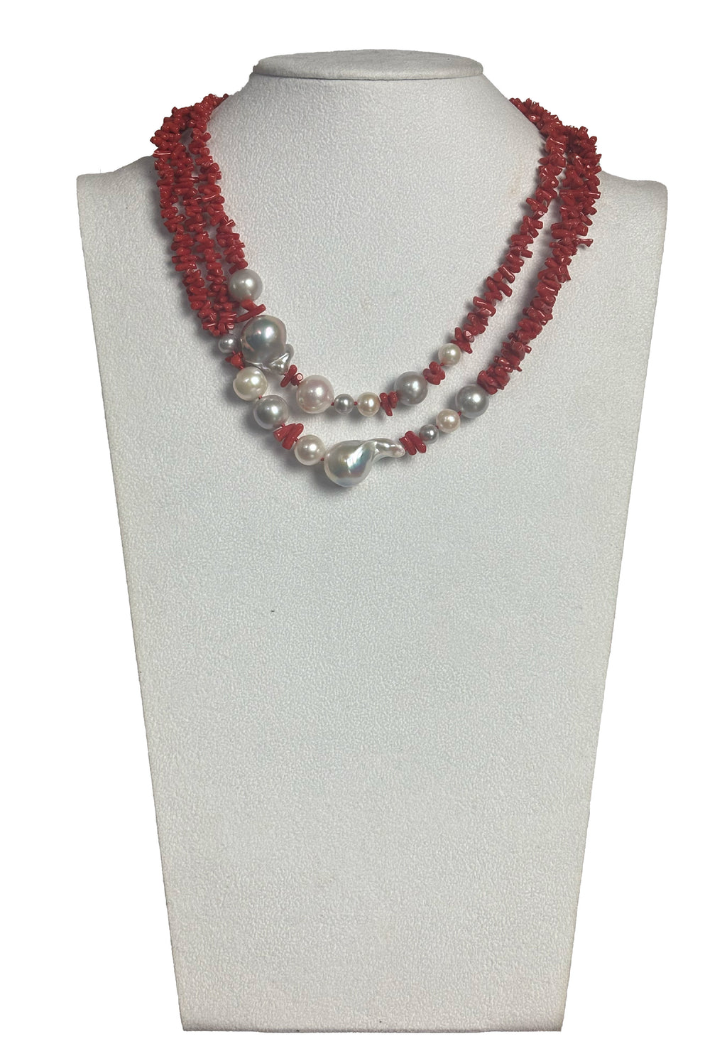 Collana Bloom corallo e perle Rajola