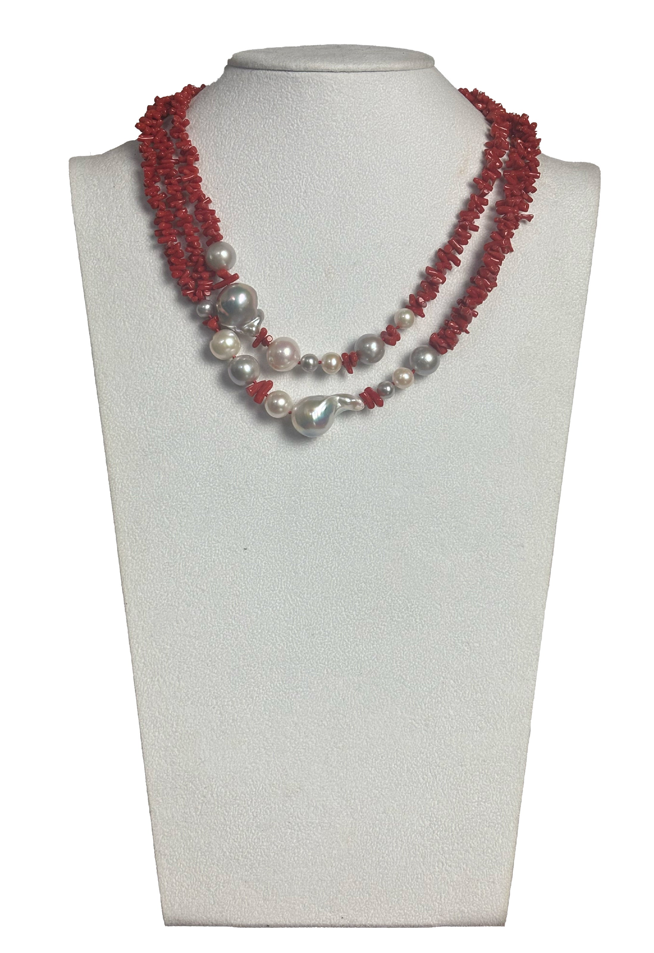 Collana Bloom corallo e perle Rajola
