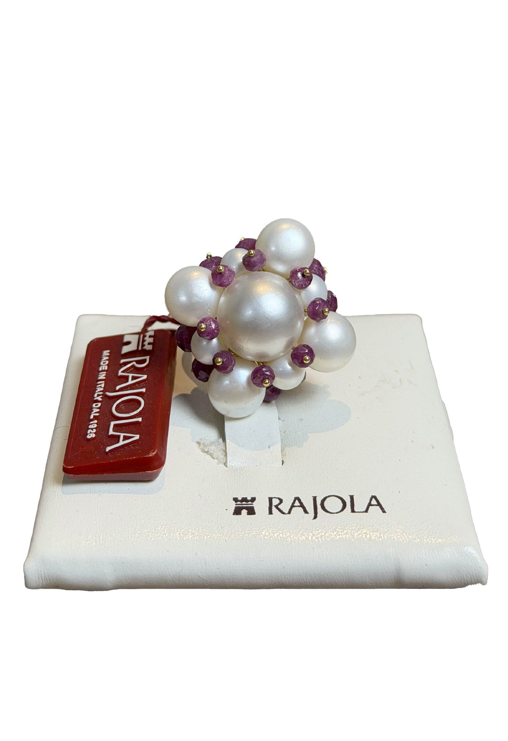 Anello Rajola Collezione Bouquet Perle Rubini