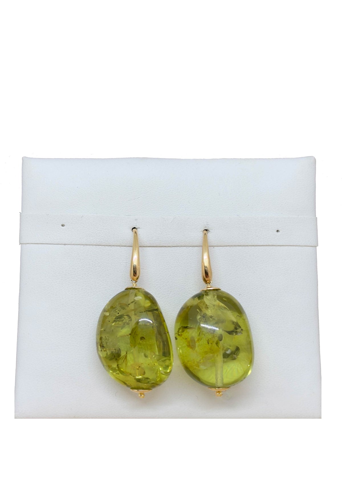 Orecchini in ambra naturale e oro