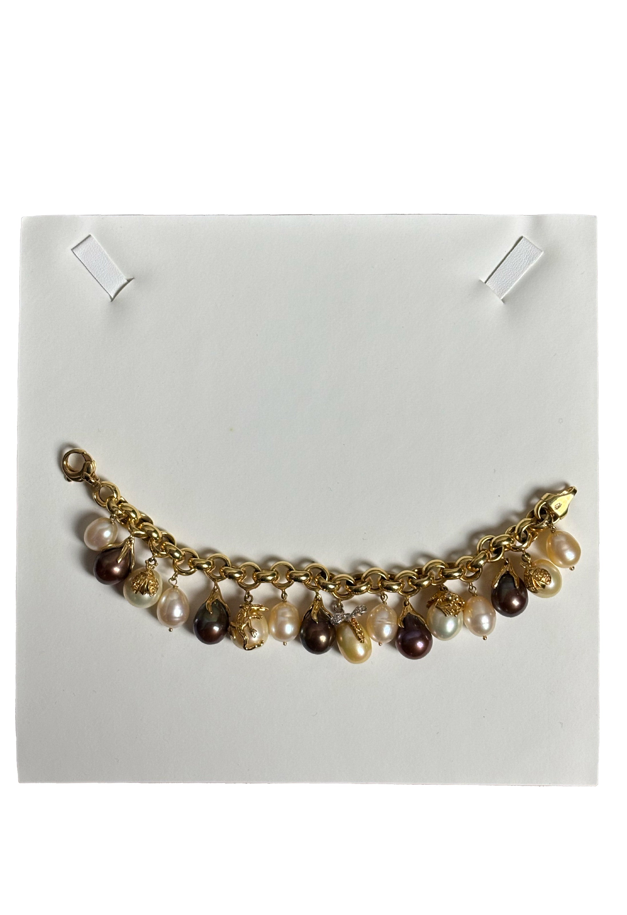 Bracciale Charms oro e perle