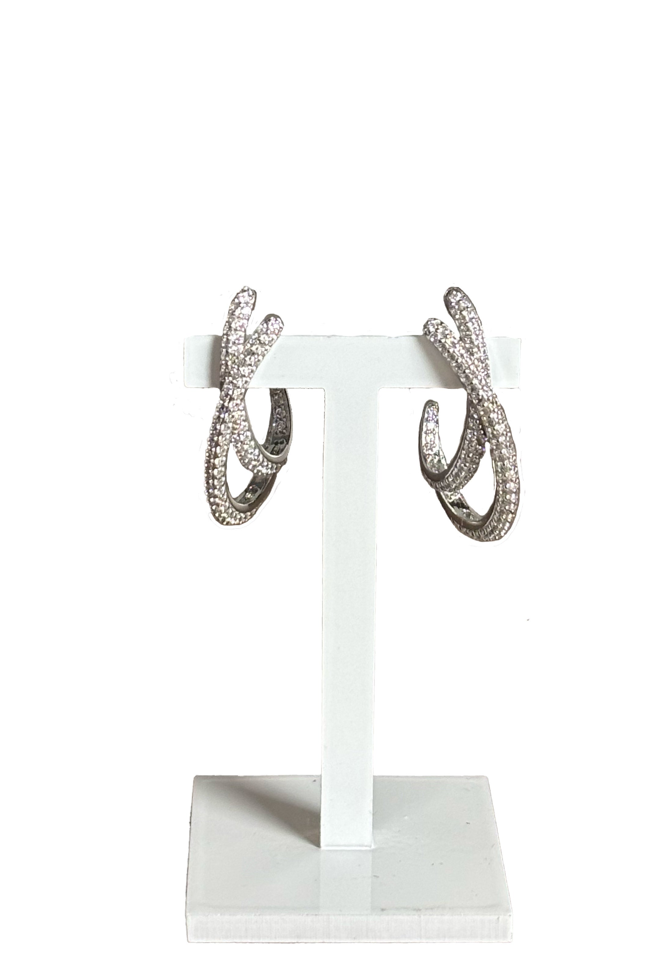 Orecchini cerchio intrecciato argento