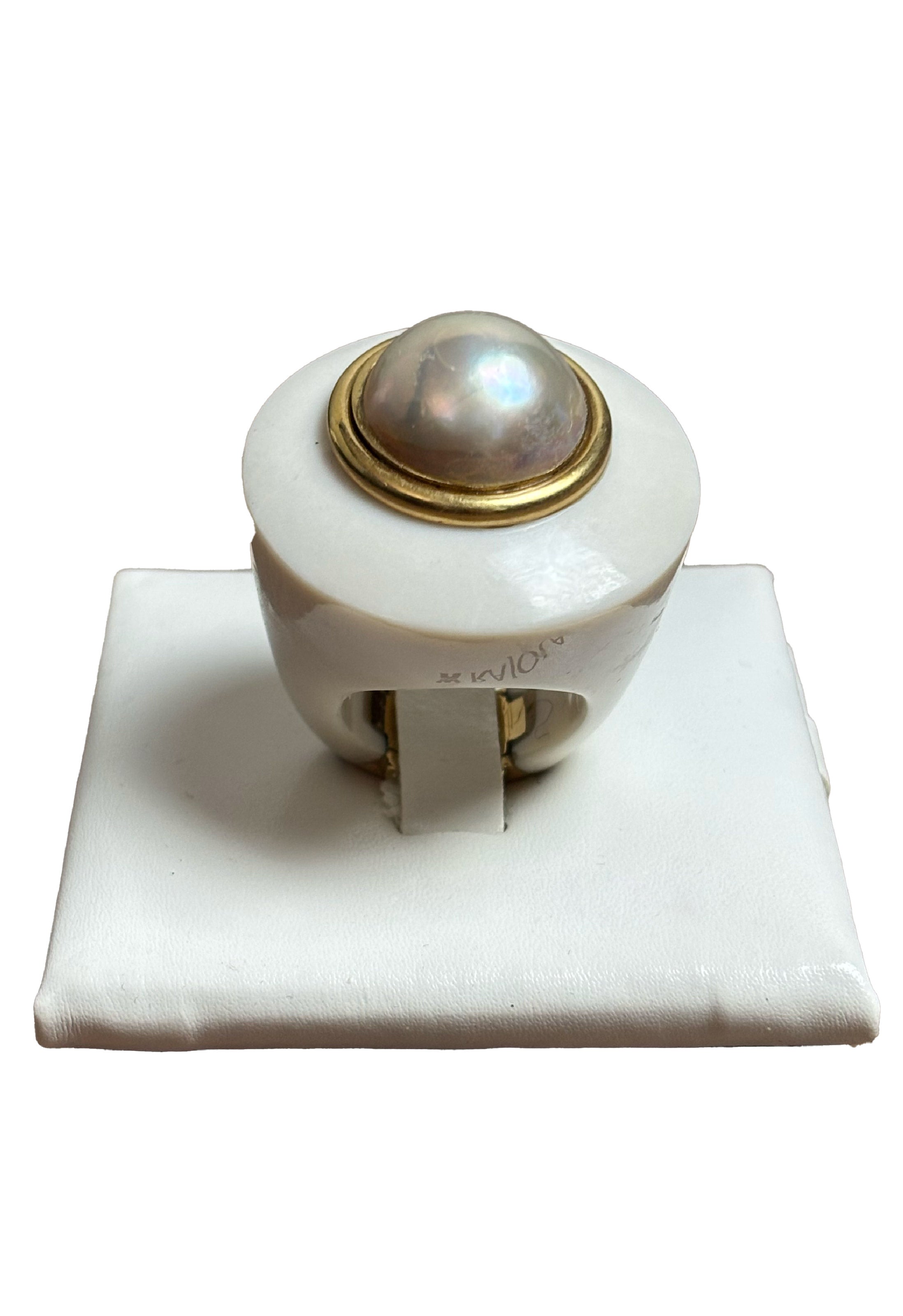 Anello agata perla mabè