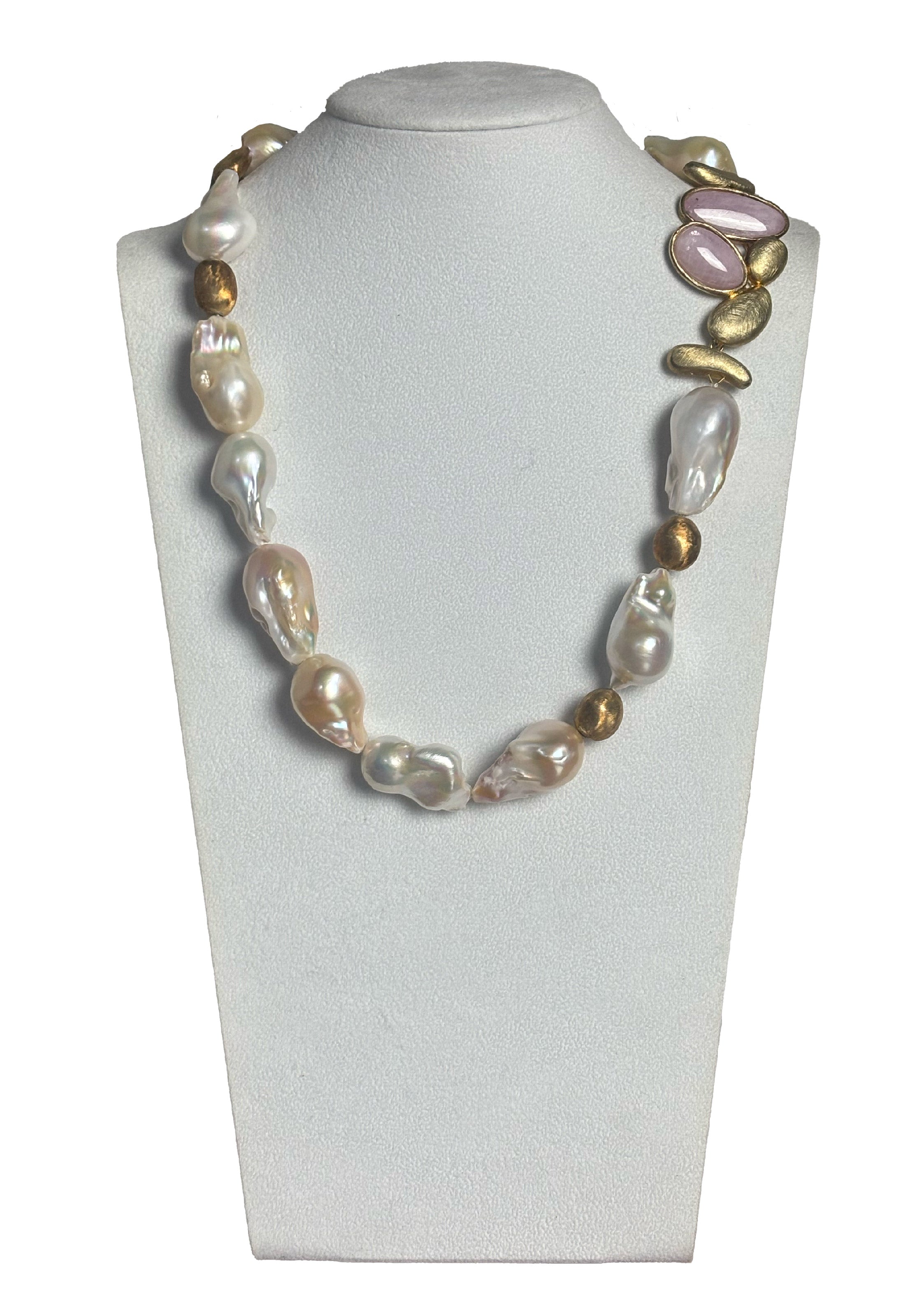 Collana perle barocche Kunzite