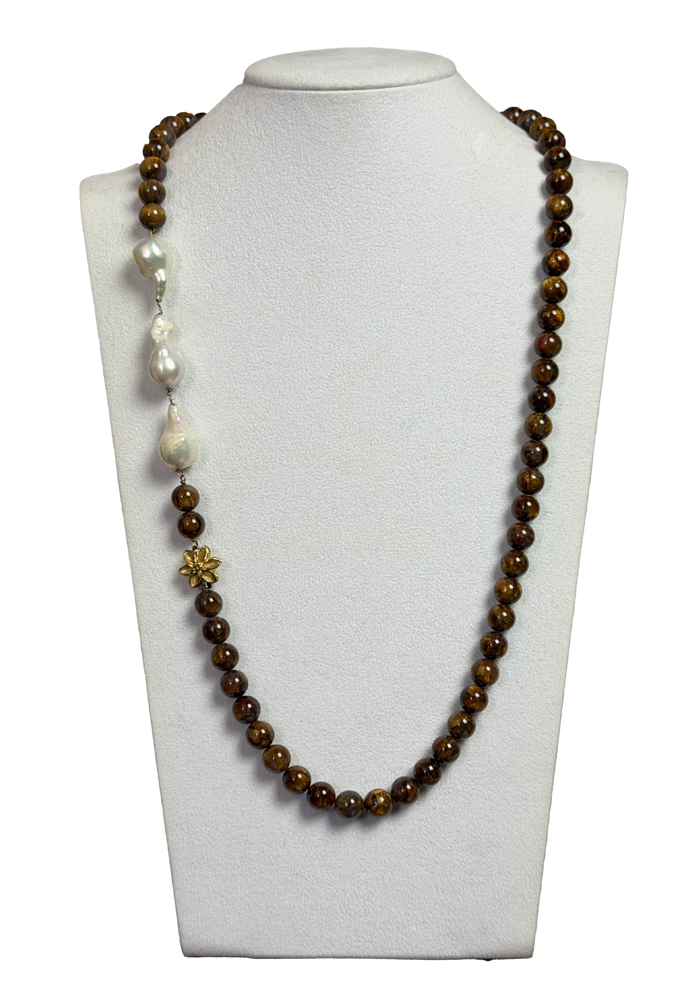 Collana sfere diaspro e perle