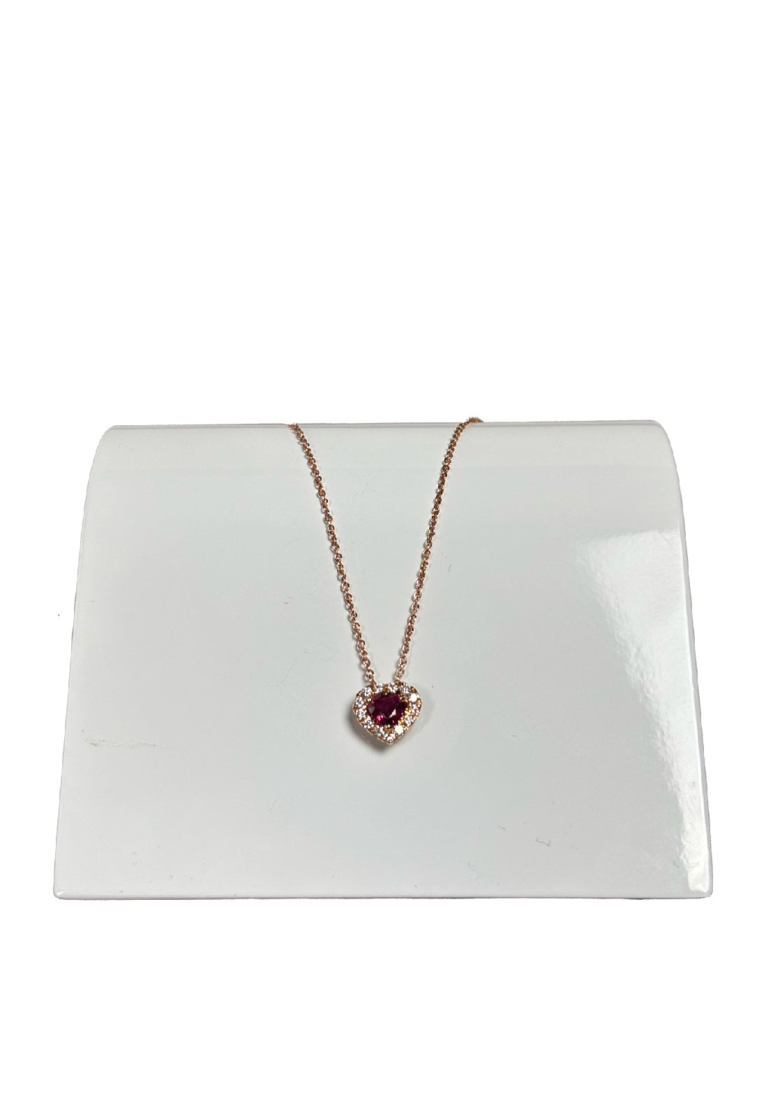 Girocollo cuore rubino oro rosa