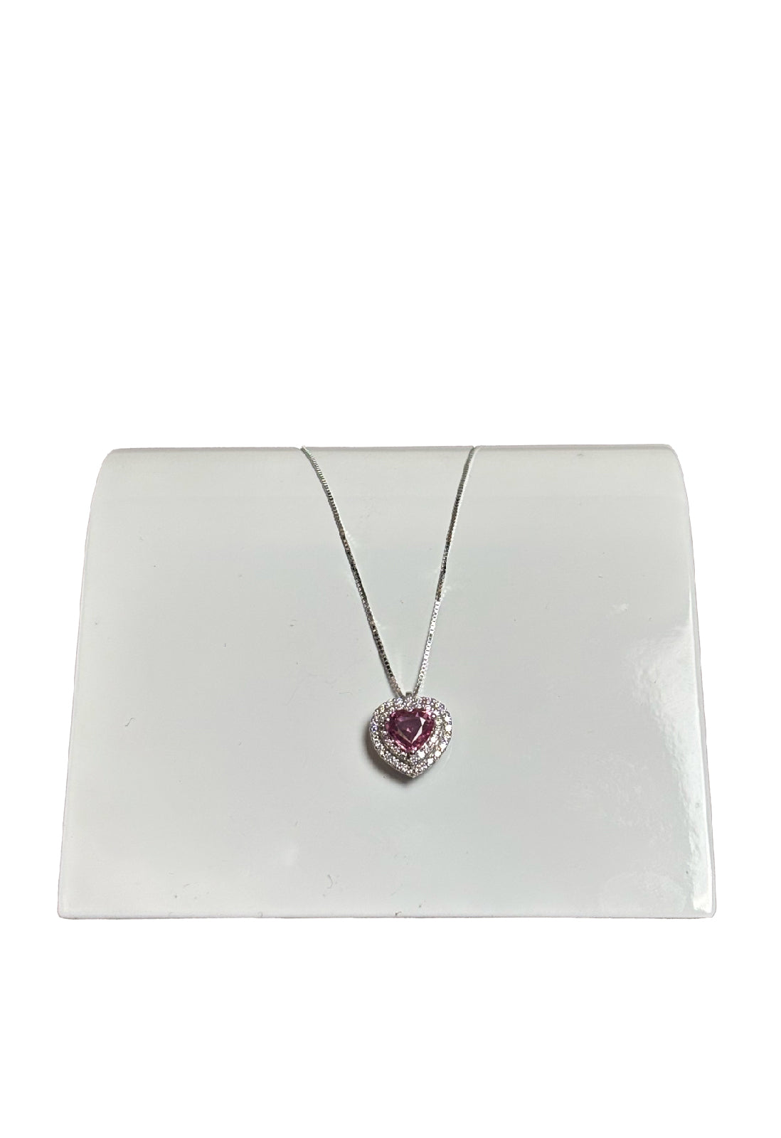 Girocollo cuore zaffiro rosa