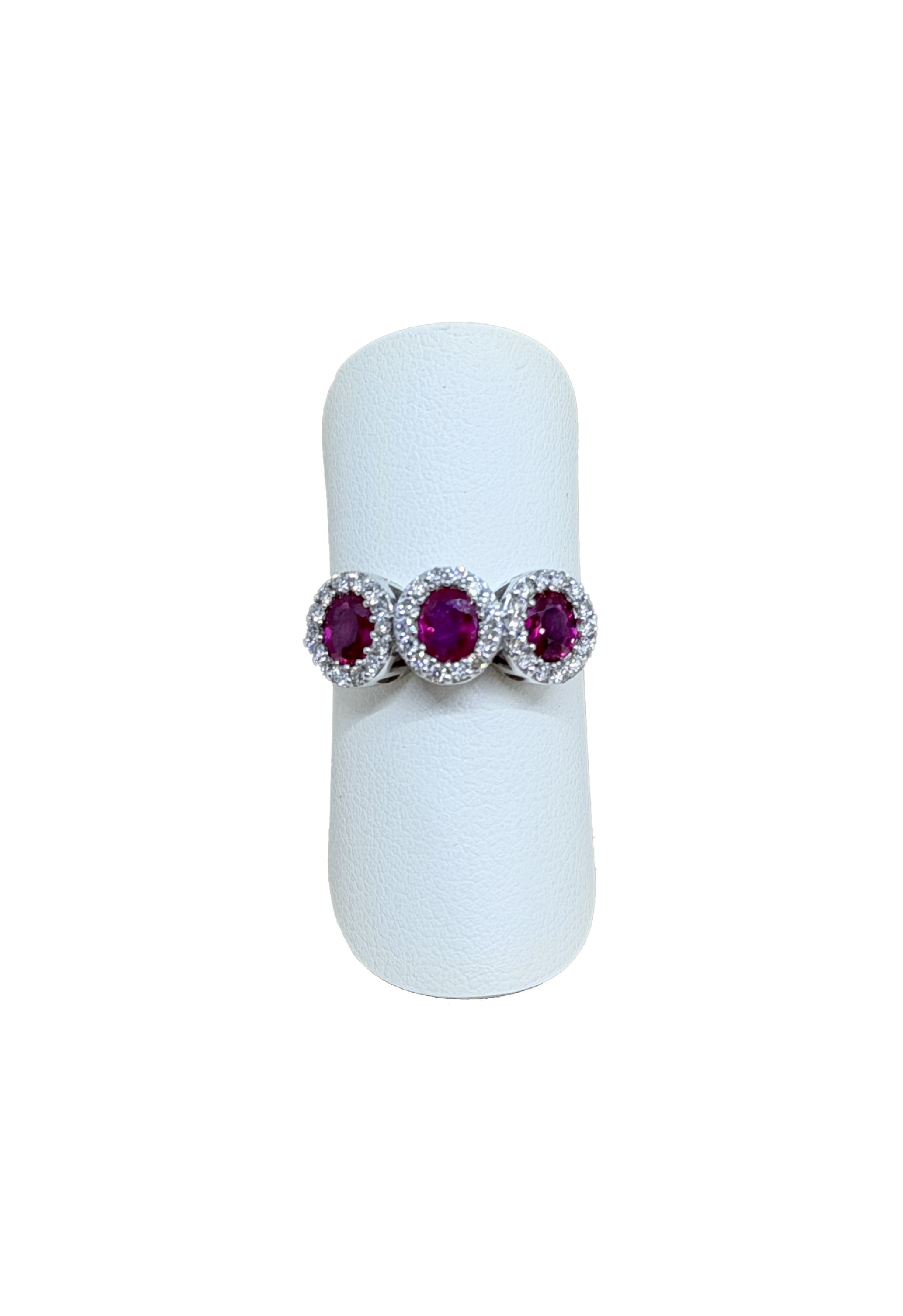 Anello trilogy rubini brillanti