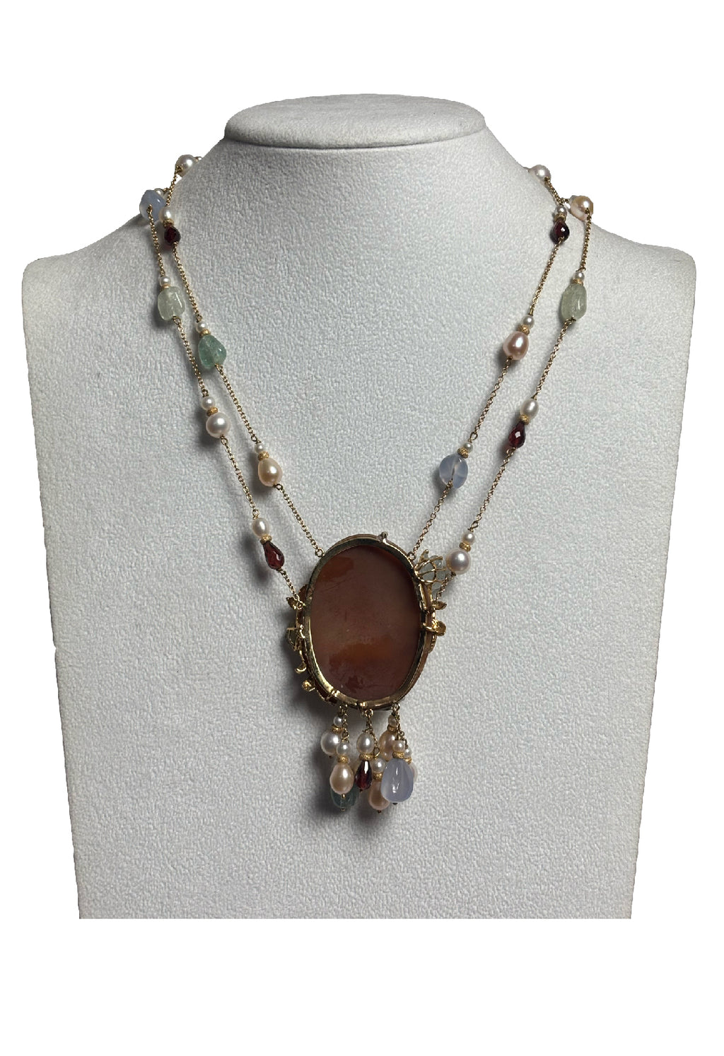 Girocollo cammeo perle e brillanti