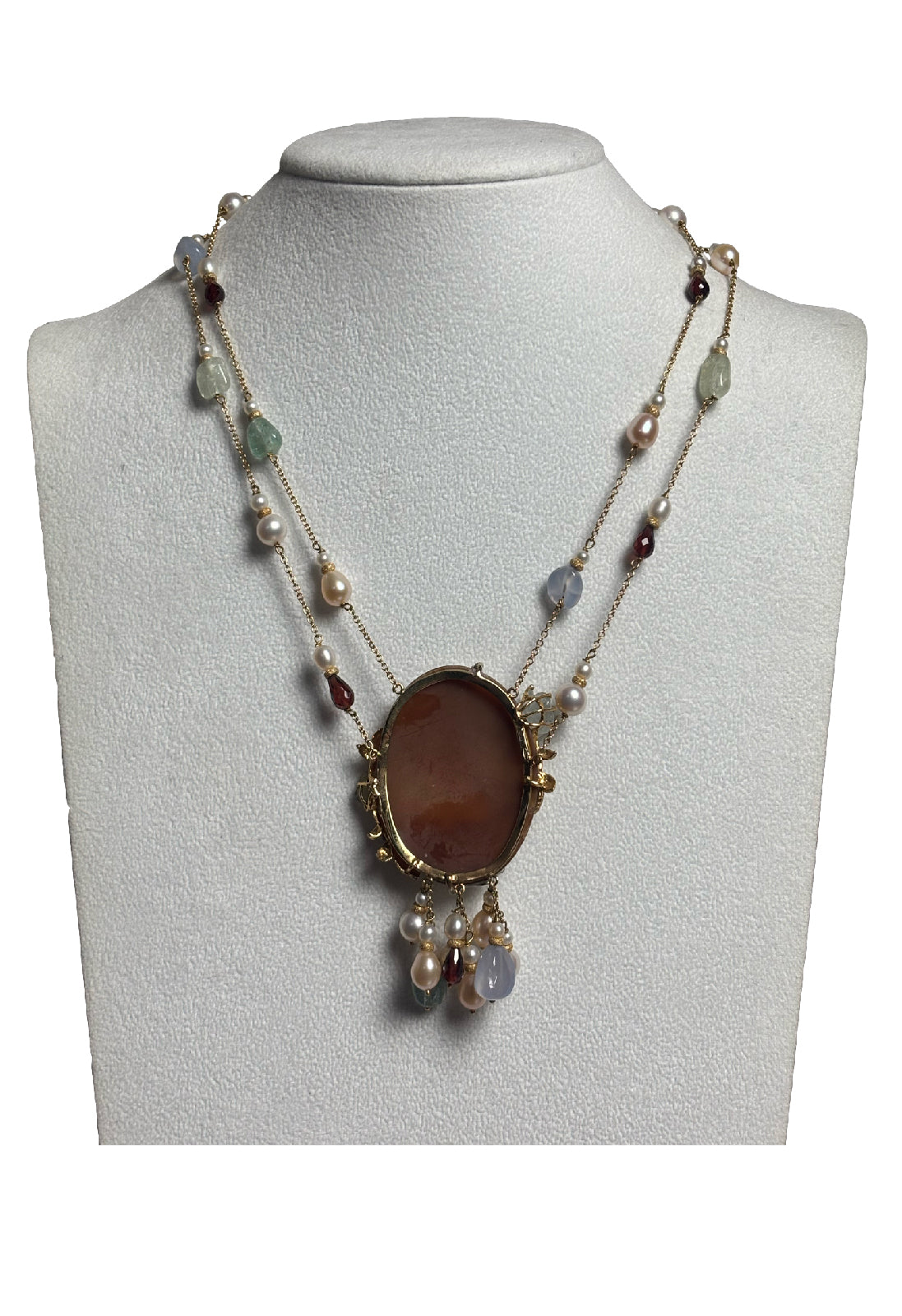 Girocollo cammeo perle e brillanti