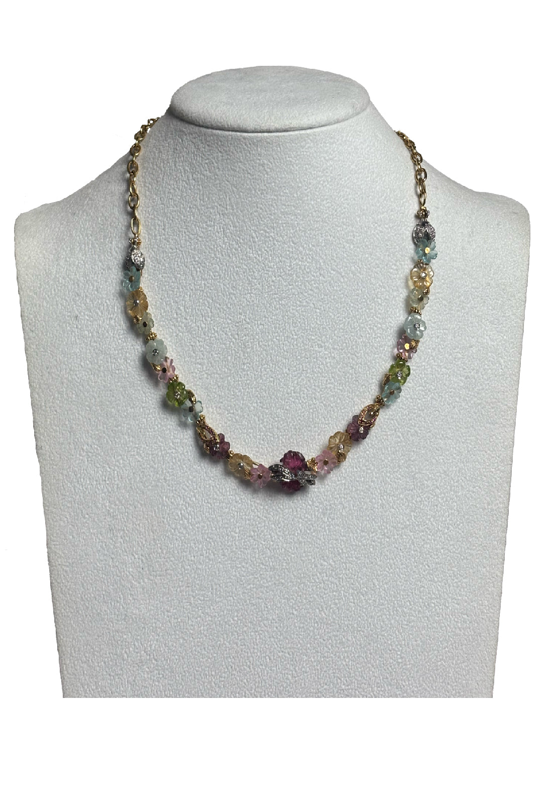 Girocollo fiori tormaline