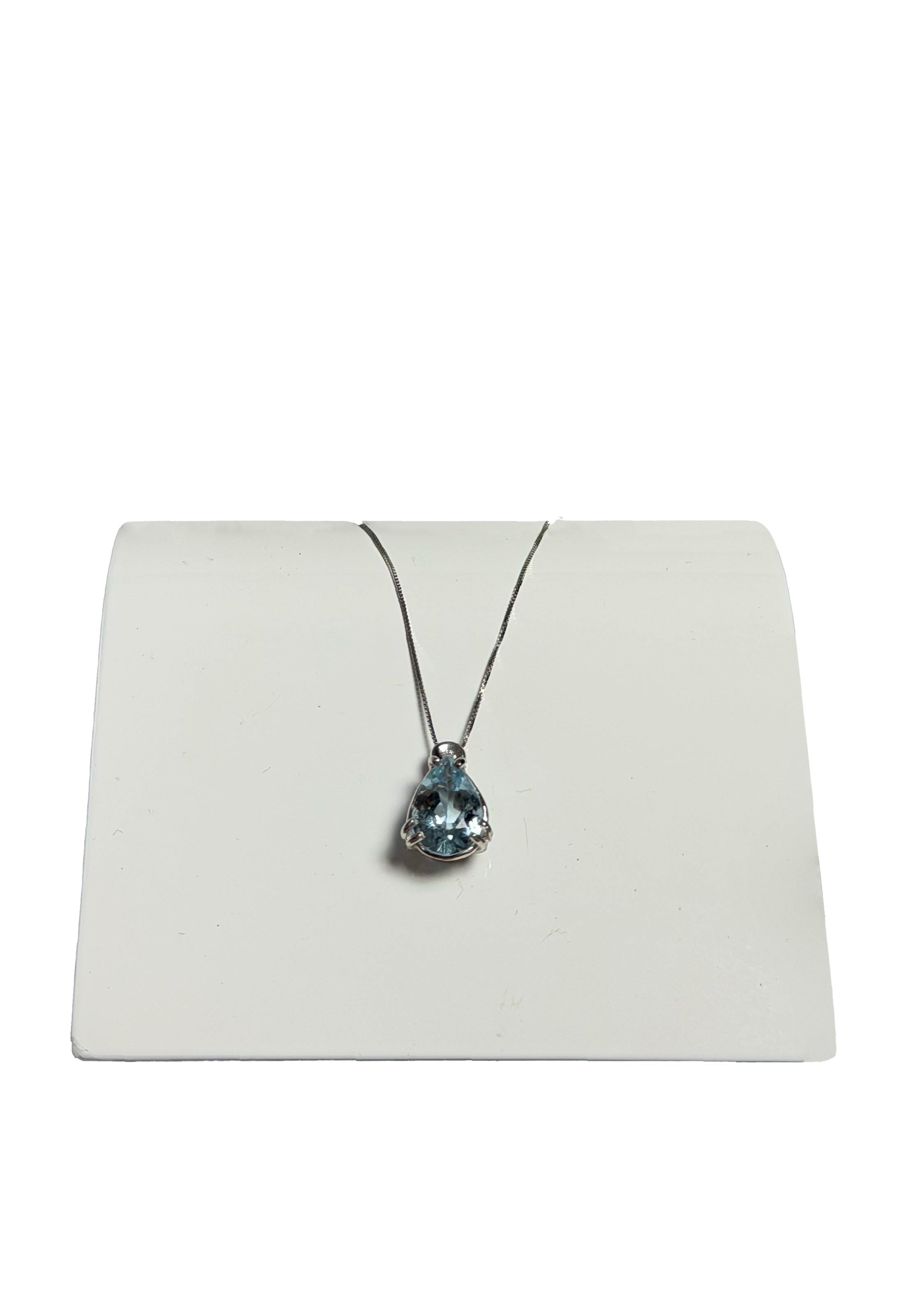 Girocollo topazio azzurro e brillante