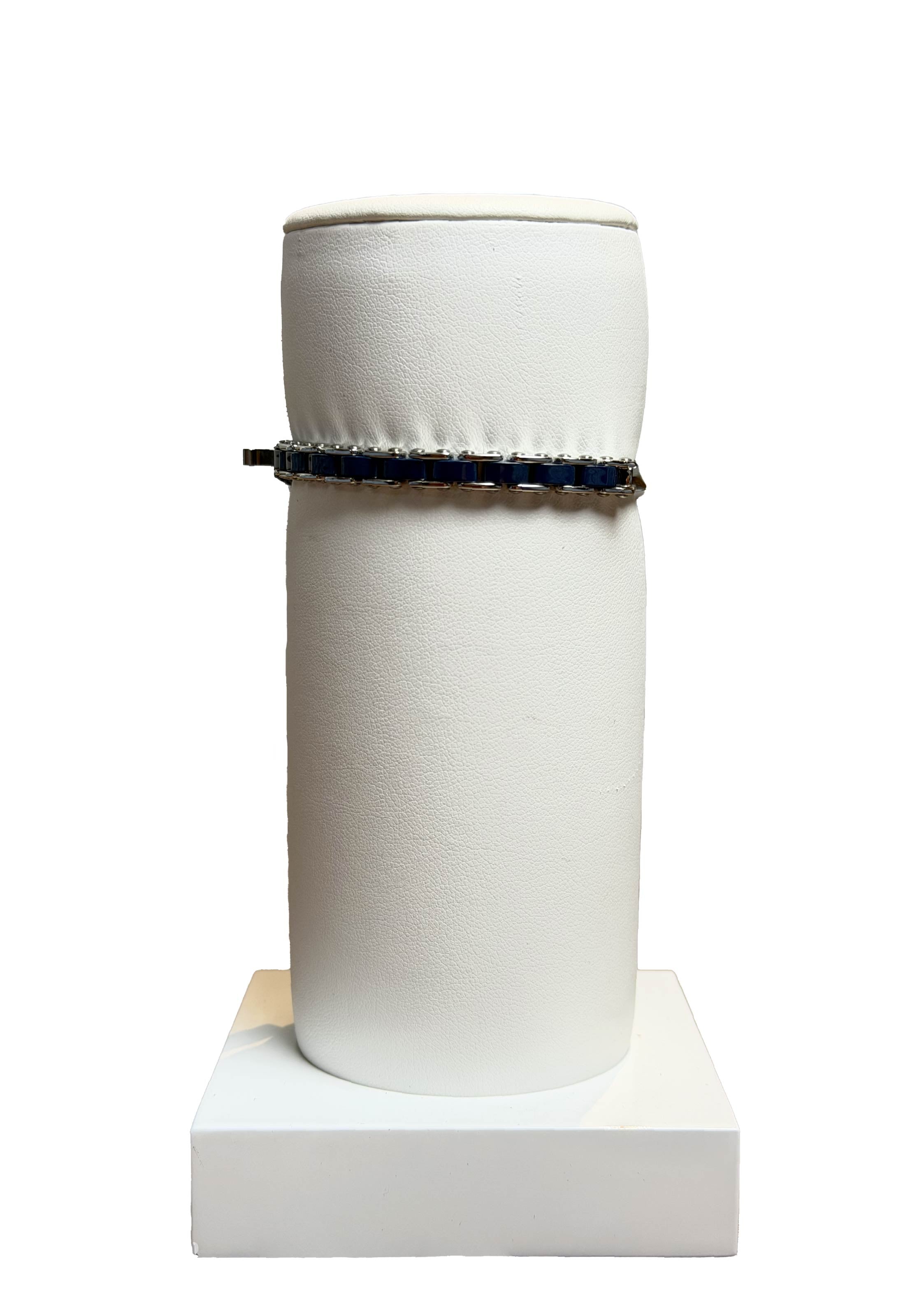 Bracciale uomo ceramica blu e piastra