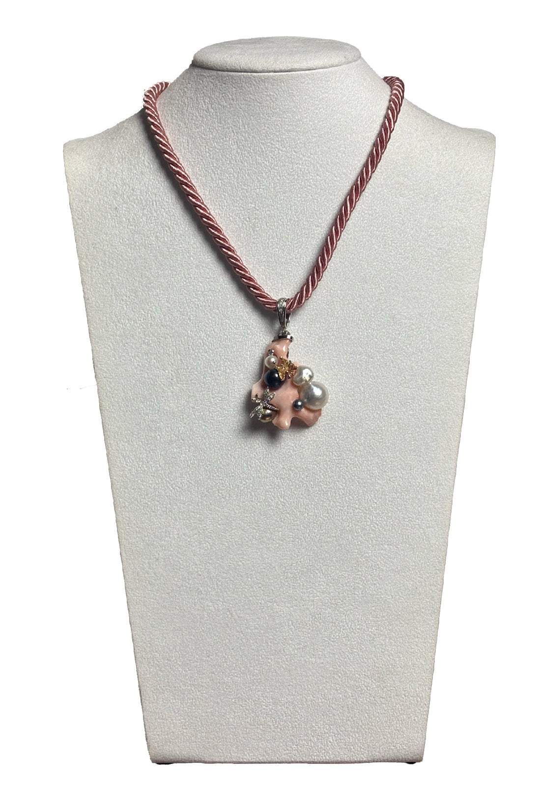 Ciondolo ramo corallo e brillanti