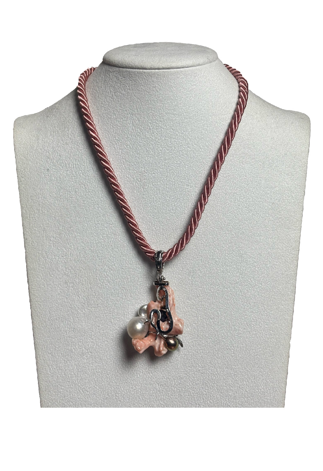 Ciondolo ramo corallo e brillanti