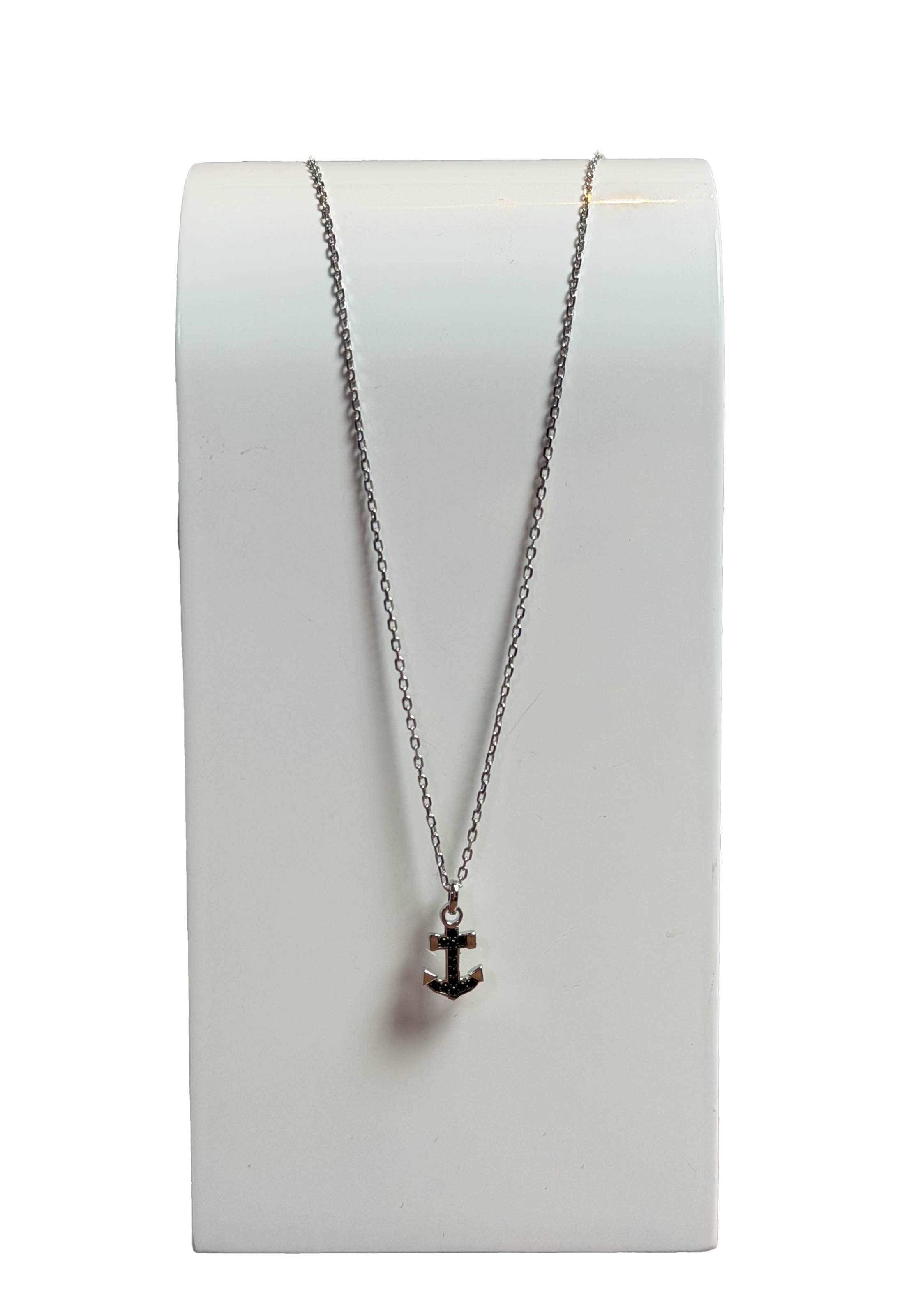 Girocollo argento con zirconie nere Mabina