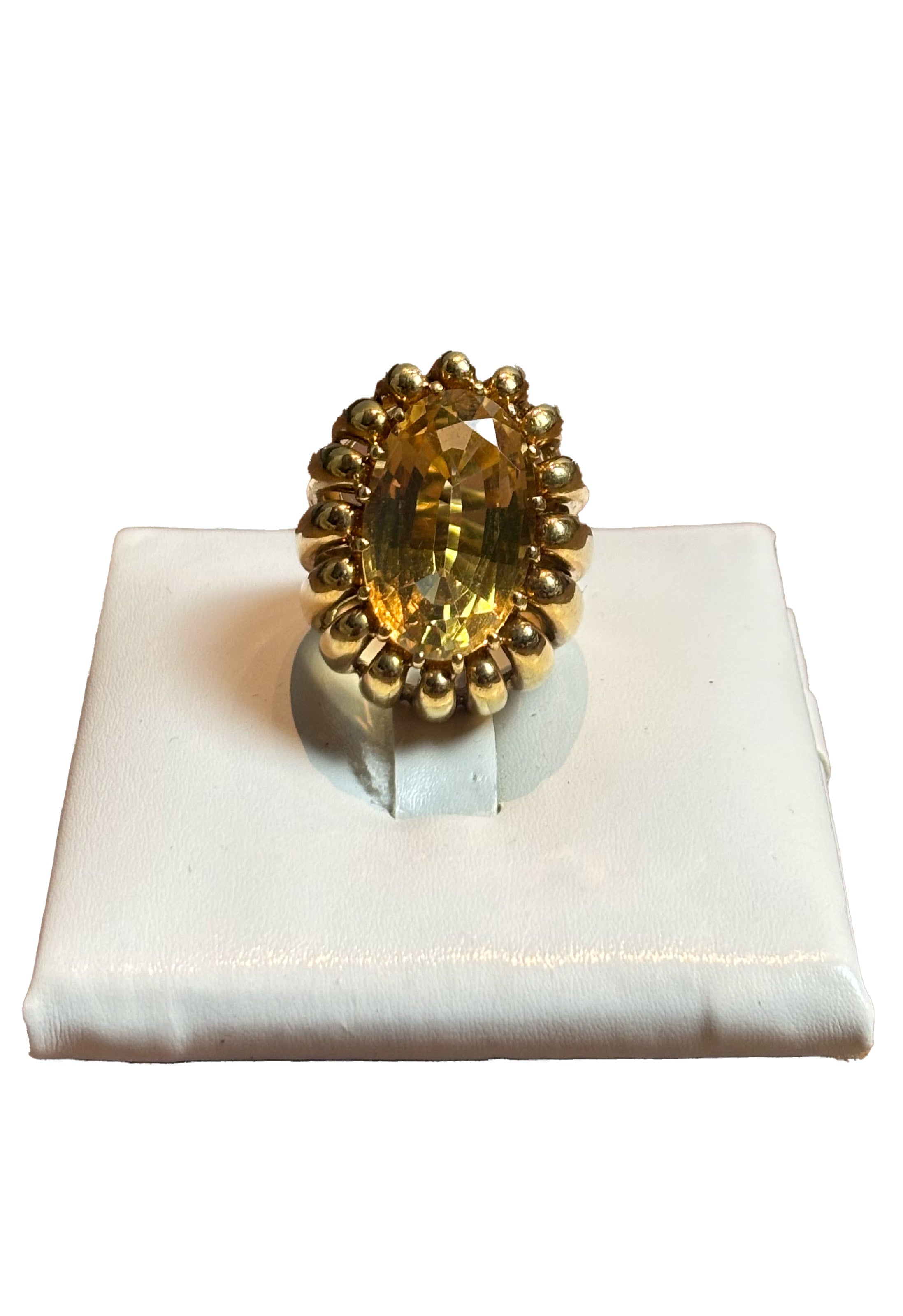 Anello quarzo citrino oro giallo