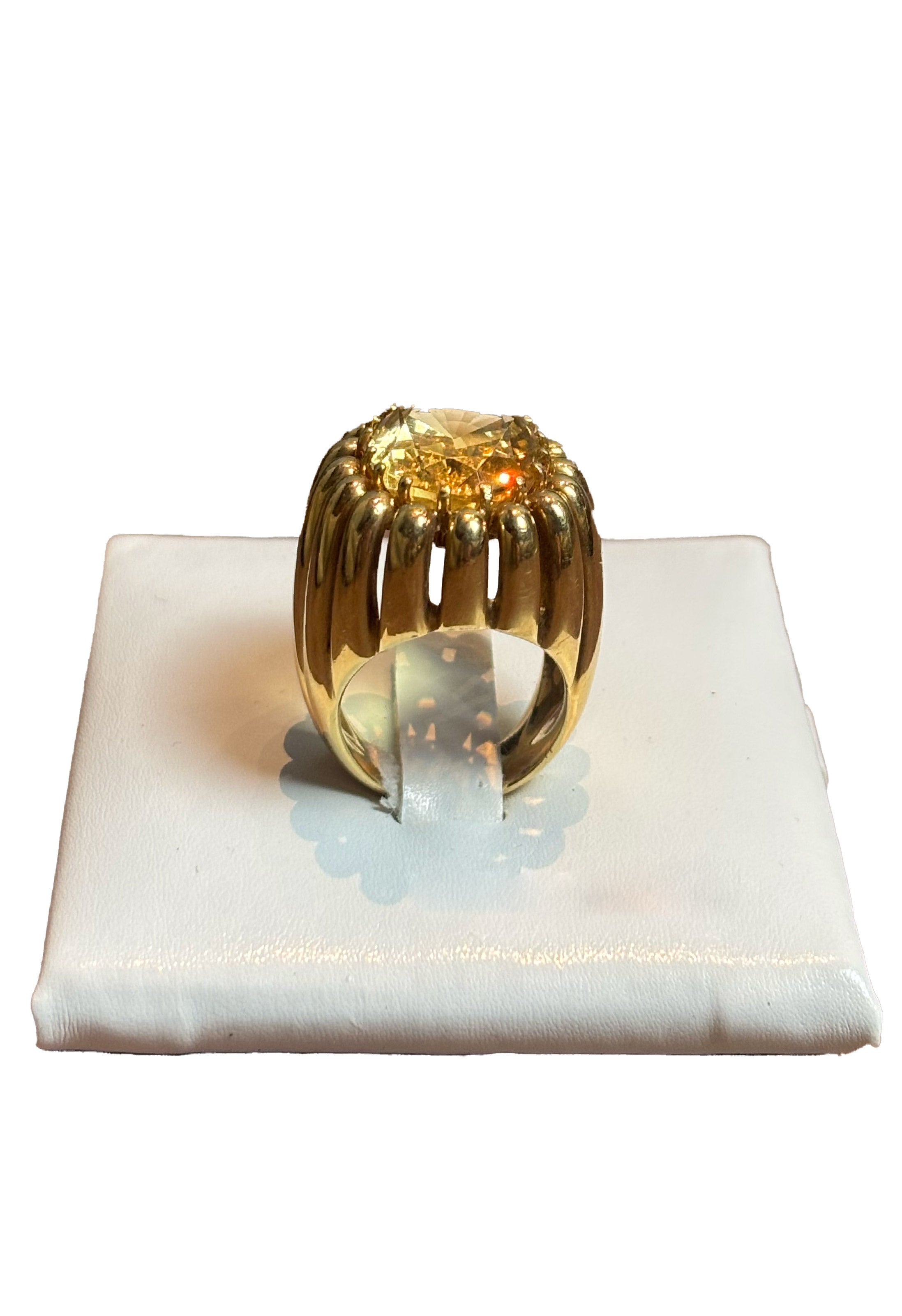 Anello quarzo citrino oro giallo