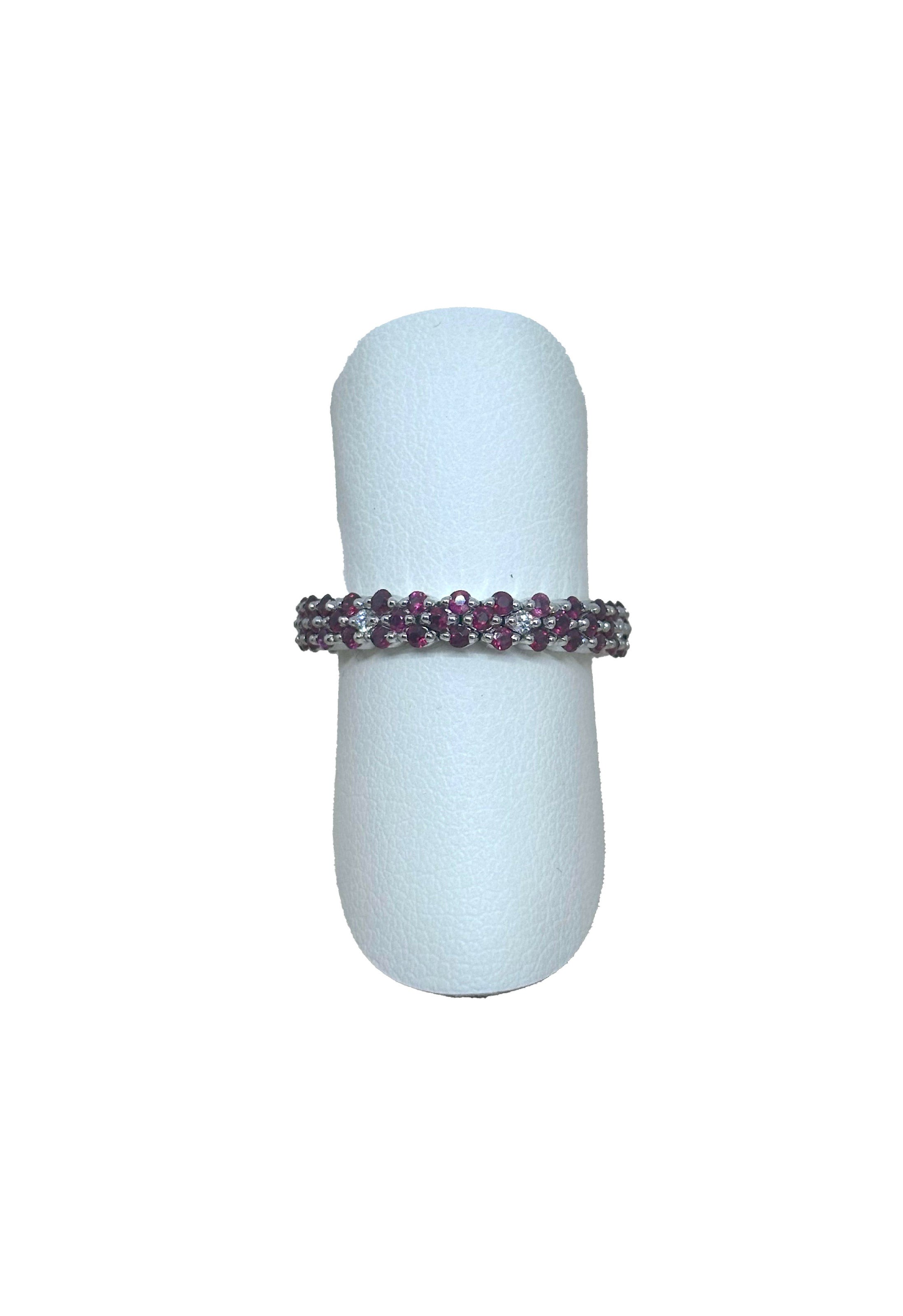 Anello Rubini maglia morbida