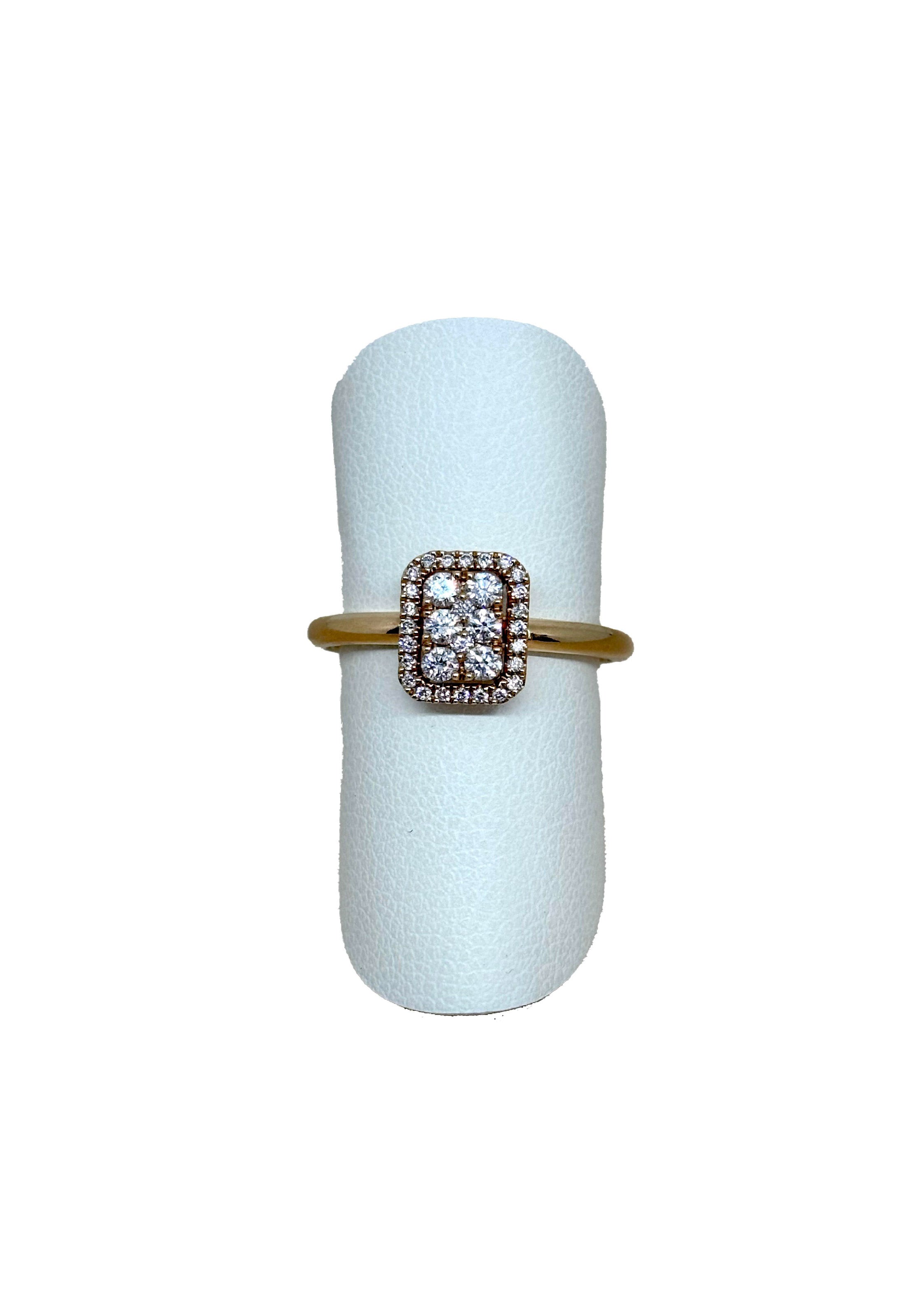 Anello Oro Rosa Brillanti