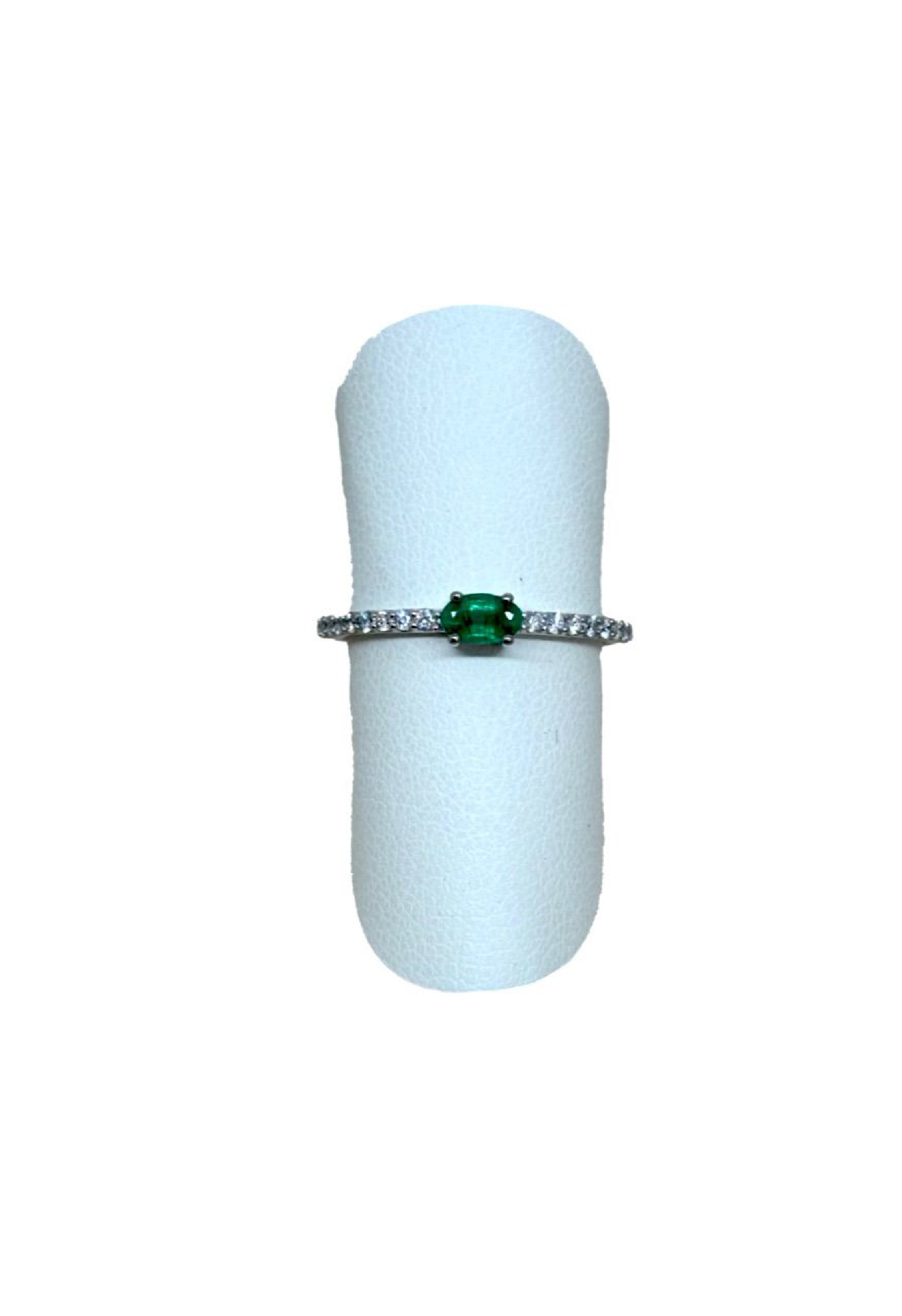 Anello Brillanti Fedina Smeraldo